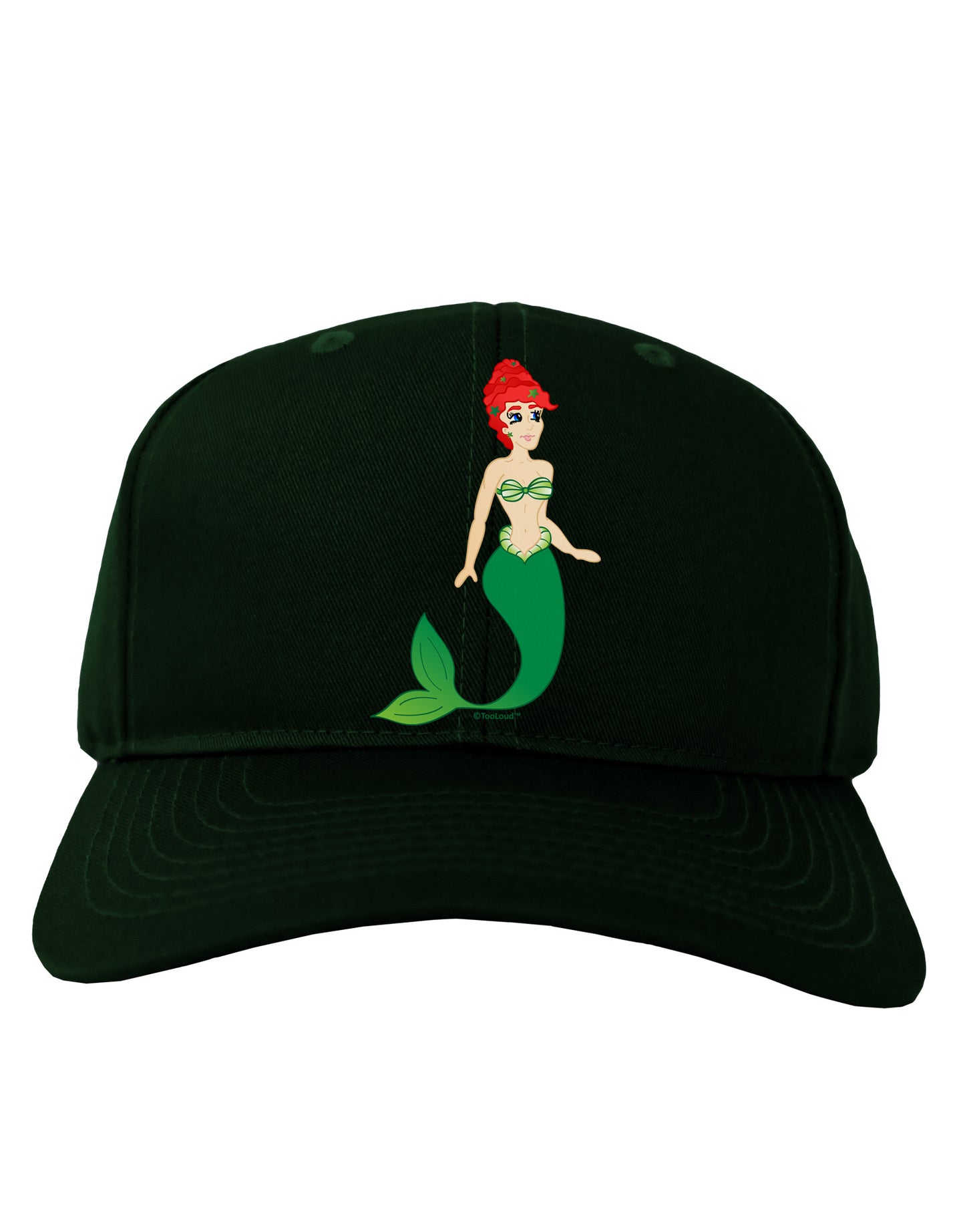 Mermaid Design - Green Adult Dark Baseball Cap Hat-Baseball Cap-TooLoud-Hunter-Green-One Size-Davson Sales