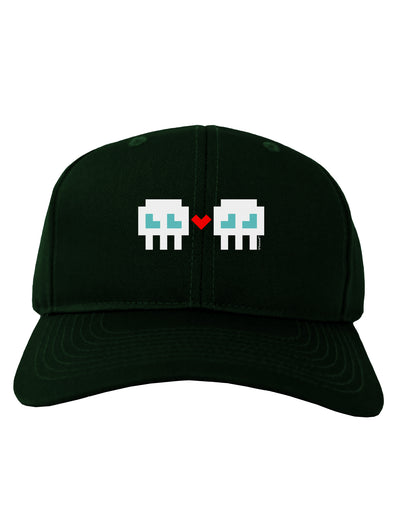 8-Bit Skull Love - Boy and Boy Adult Dark Baseball Cap Hat-Baseball Cap-TooLoud-Hunter-Green-One Size-Davson Sales