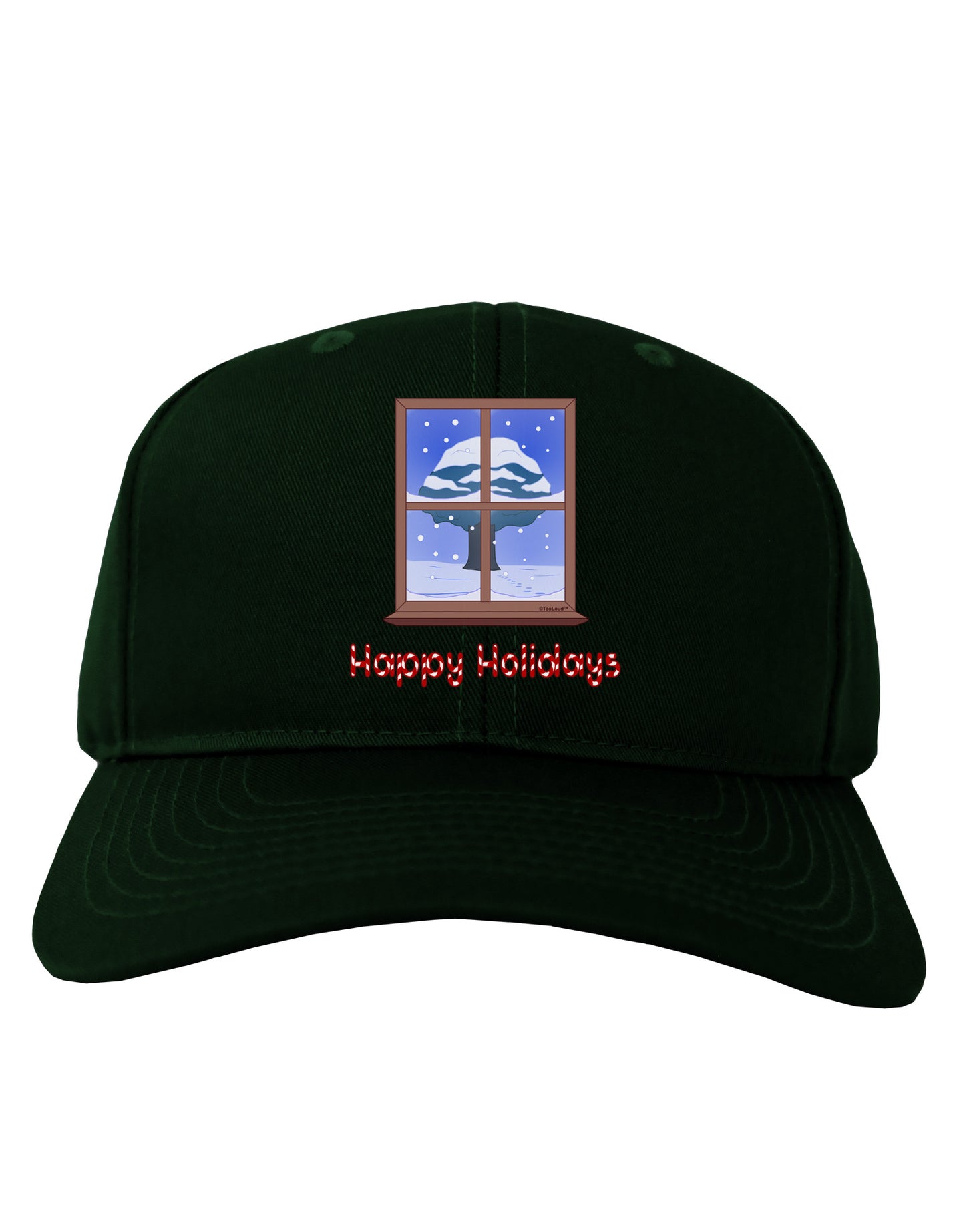 Frosty Window - Happy Holidays Adult Dark Baseball Cap Hat-Baseball Cap-TooLoud-Hunter-Green-One Size-Davson Sales