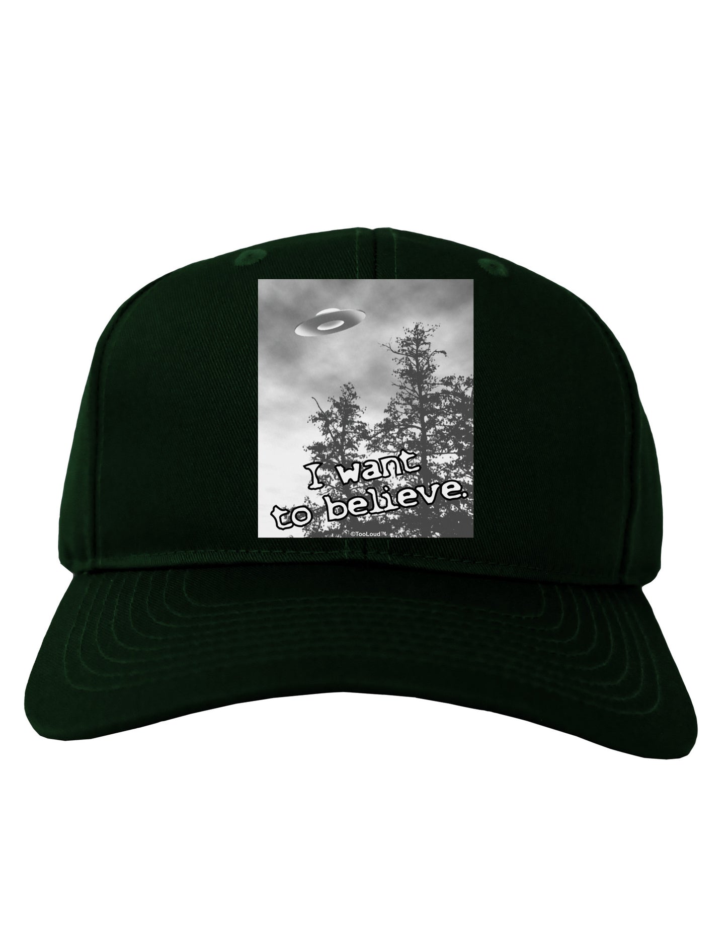 I Want to Believe - UFO Adult Dark Baseball Cap Hat by TooLoud-Baseball Cap-TooLoud-Hunter-Green-One Size-Davson Sales