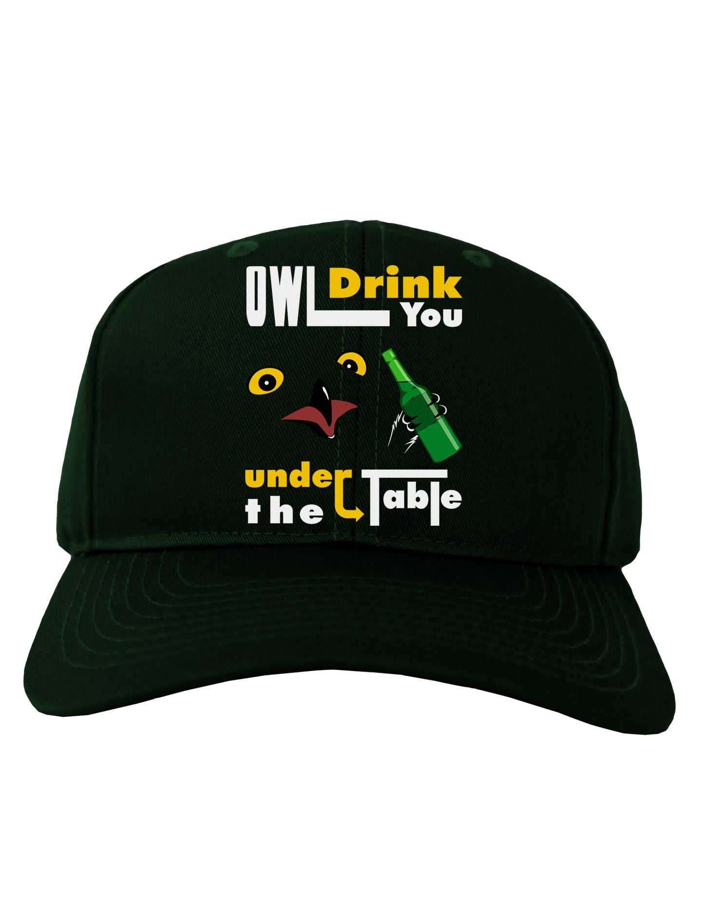 Owl Drink You Under the Table Adult Dark Baseball Cap Hat-Baseball Cap-TooLoud-Hunter-Green-One Size-Davson Sales