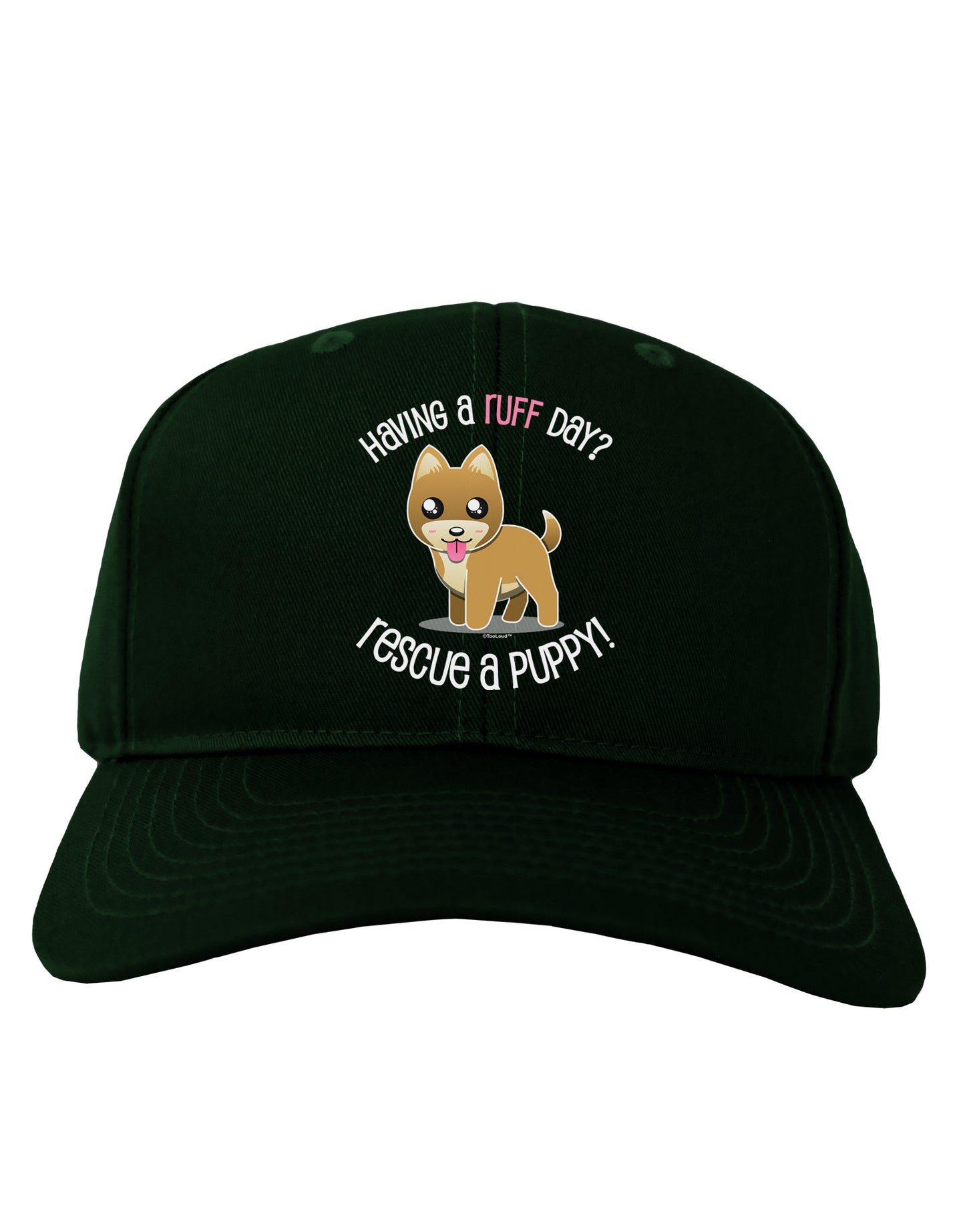 Rescue A Puppy Adult Dark Baseball Cap Hat-Baseball Cap-TooLoud-Hunter-Green-One Size-Davson Sales
