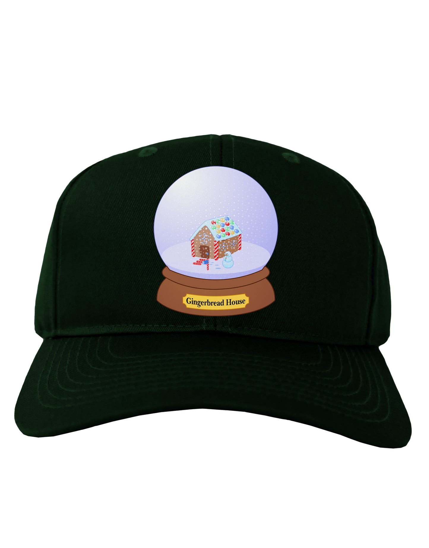 Little Gingerbread House Snow Globe Adult Dark Baseball Cap Hat by TooLoud-Baseball Cap-TooLoud-Hunter-Green-One Size-Davson Sales