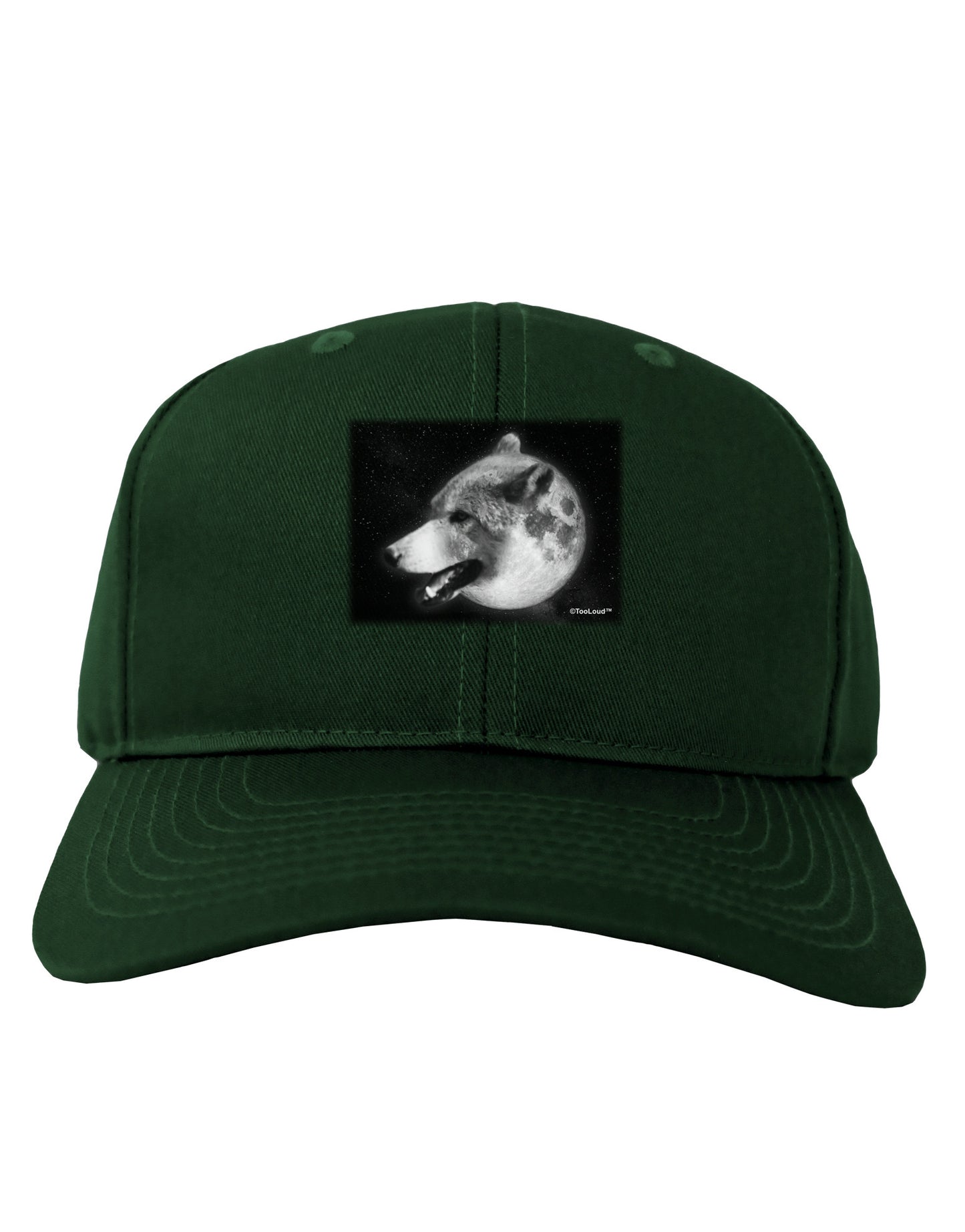 TooLoud White Wolf Moon Adult Dark Baseball Cap Hat-Baseball Cap-TooLoud-Hunter-Green-One Size-Davson Sales
