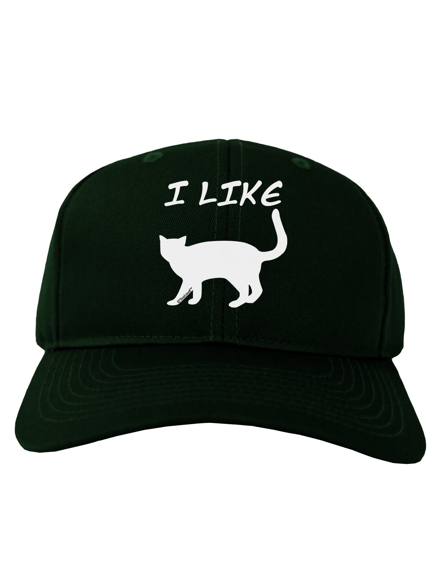 I Like Cat Silhouette Design Adult Dark Baseball Cap Hat by TooLoud-Baseball Cap-TooLoud-Hunter-Green-One Size-Davson Sales