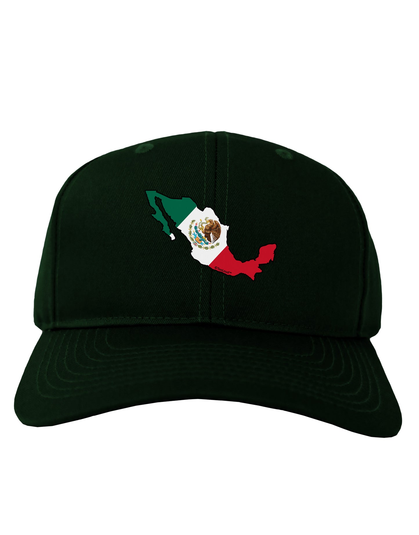 Mexico Outline - Mexican Flag Adult Dark Baseball Cap Hat by TooLoud-Baseball Cap-TooLoud-Hunter-Green-One Size-Davson Sales