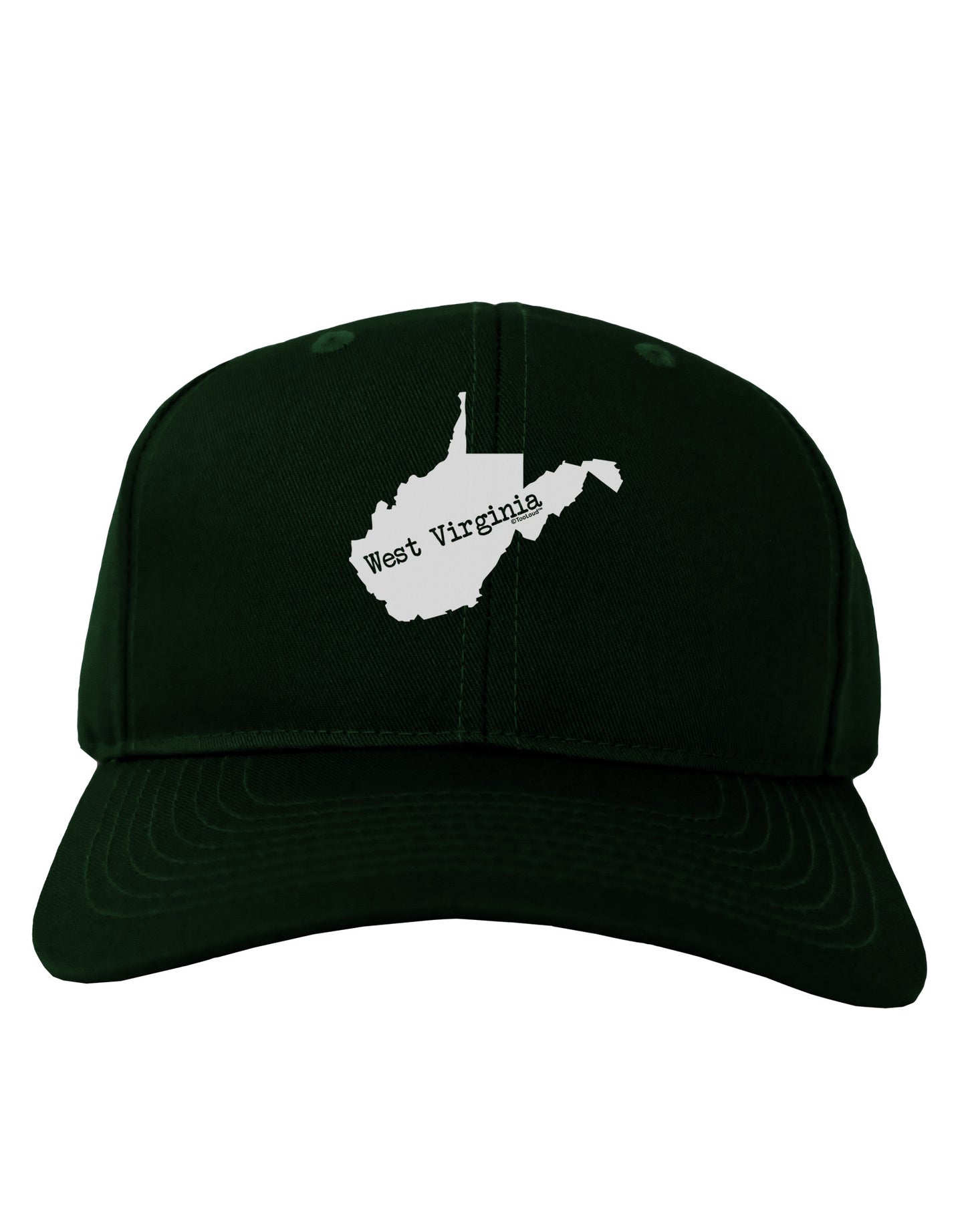 TooLoud West Virginia - United States Shape Adult Dark Baseball Cap Hat-Baseball Cap-TooLoud-Hunter-Green-One Size-Davson Sales