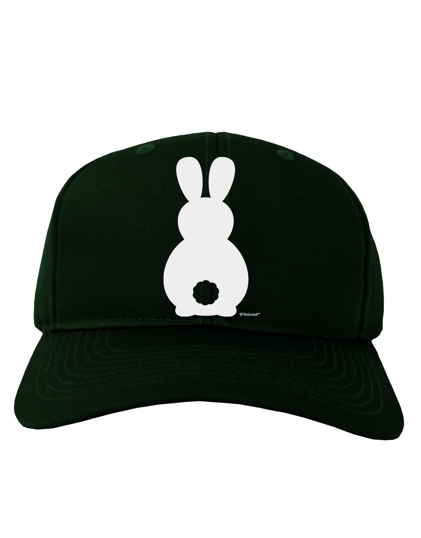 Cute Bunny Silhouette with Tail Adult Dark Baseball Cap Hat by TooLoud-Baseball Cap-TooLoud-Hunter-Green-One Size-Davson Sales