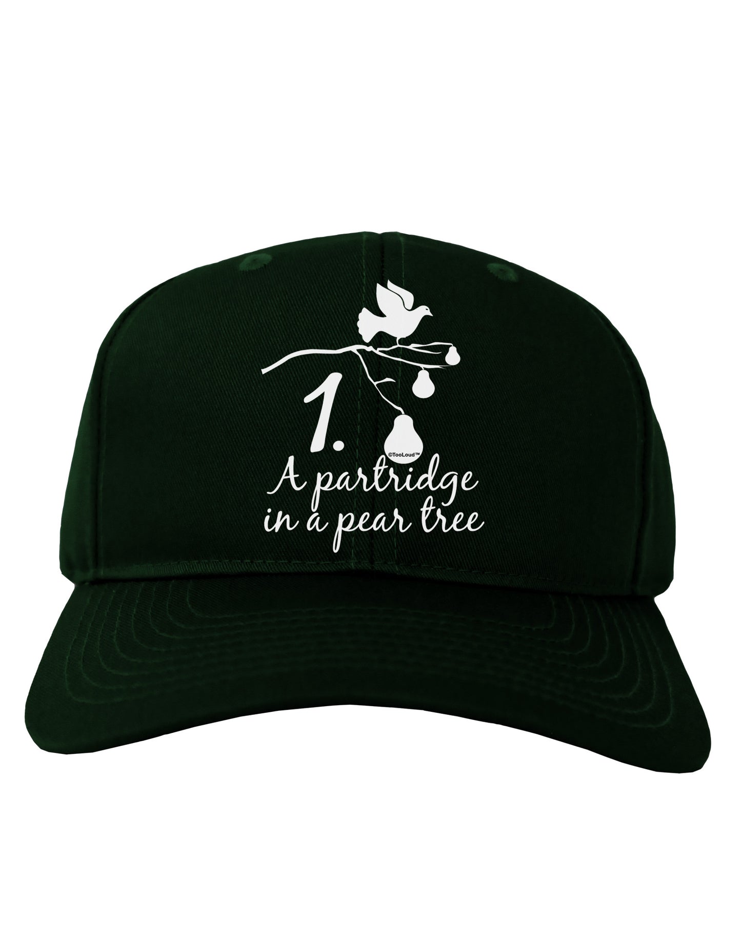 Partridge In A Pear Tree Text Adult Dark Baseball Cap Hat-Baseball Cap-TooLoud-Hunter-Green-One Size-Davson Sales