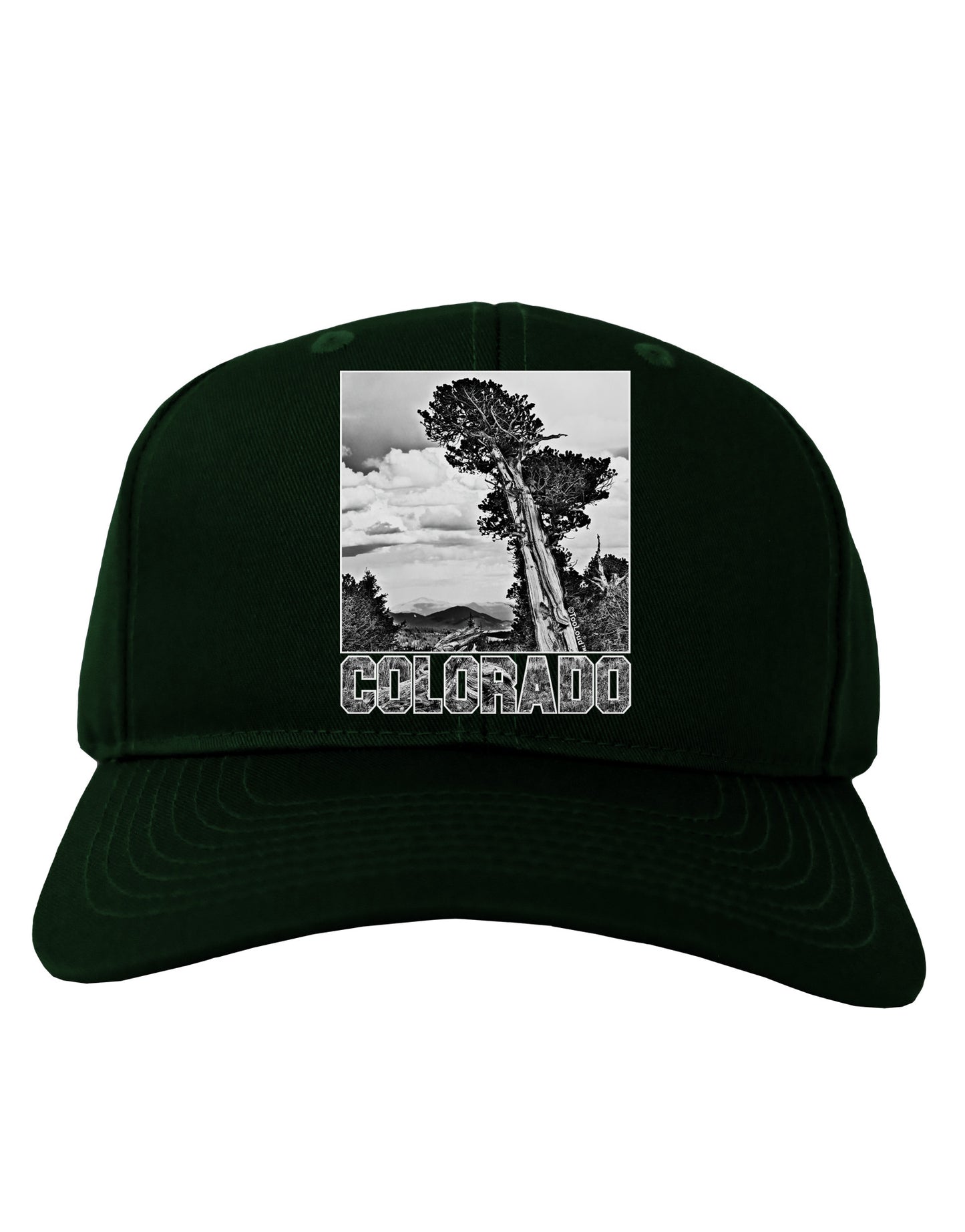 Colorado Landscape Text BW Adult Dark Baseball Cap Hat-Baseball Cap-TooLoud-Hunter-Green-One Size-Davson Sales