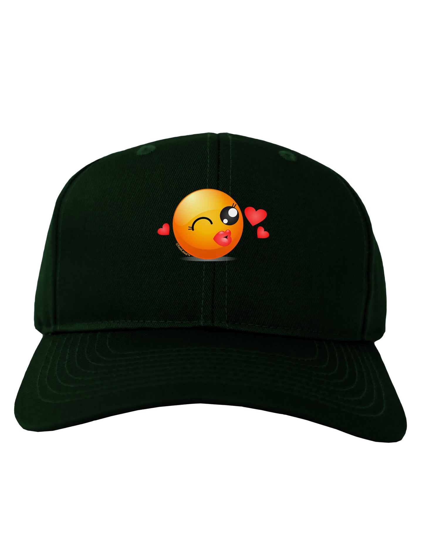 Kissy Face Emoji Girl Adult Dark Baseball Cap Hat-Baseball Cap-TooLoud-Hunter-Green-One Size-Davson Sales