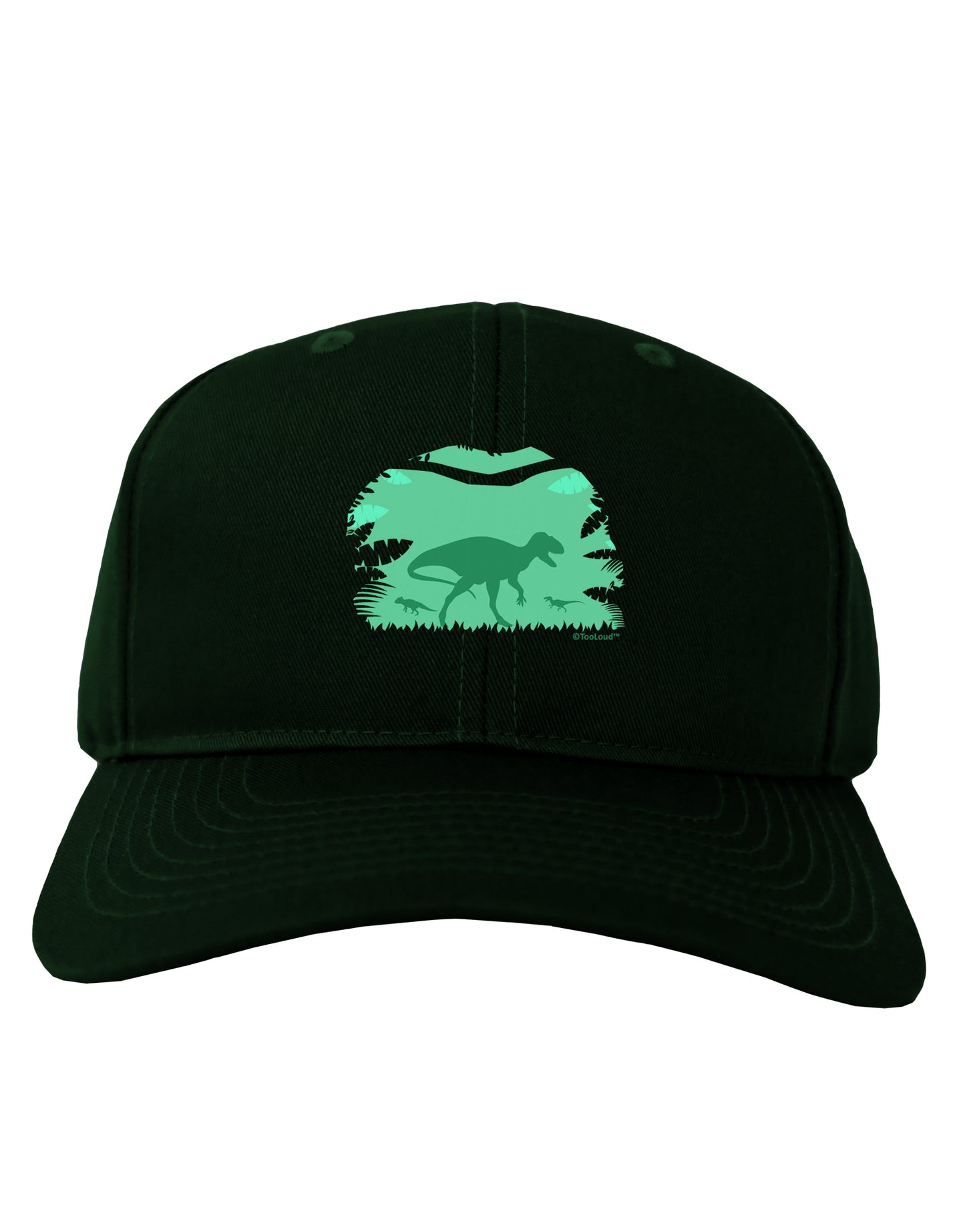 Dinosaur Silhouettes - Jungle Adult Dark Baseball Cap Hat by TooLoud-Baseball Cap-TooLoud-Hunter-Green-One Size-Davson Sales