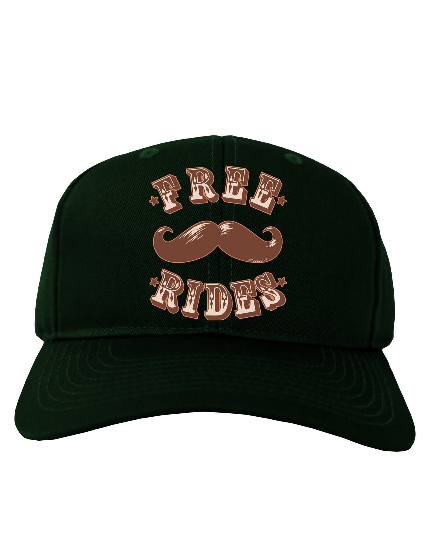 Free Mustache Rides Adult Dark Baseball Cap Hat-Baseball Cap-TooLoud-Hunter-Green-One Size-Davson Sales