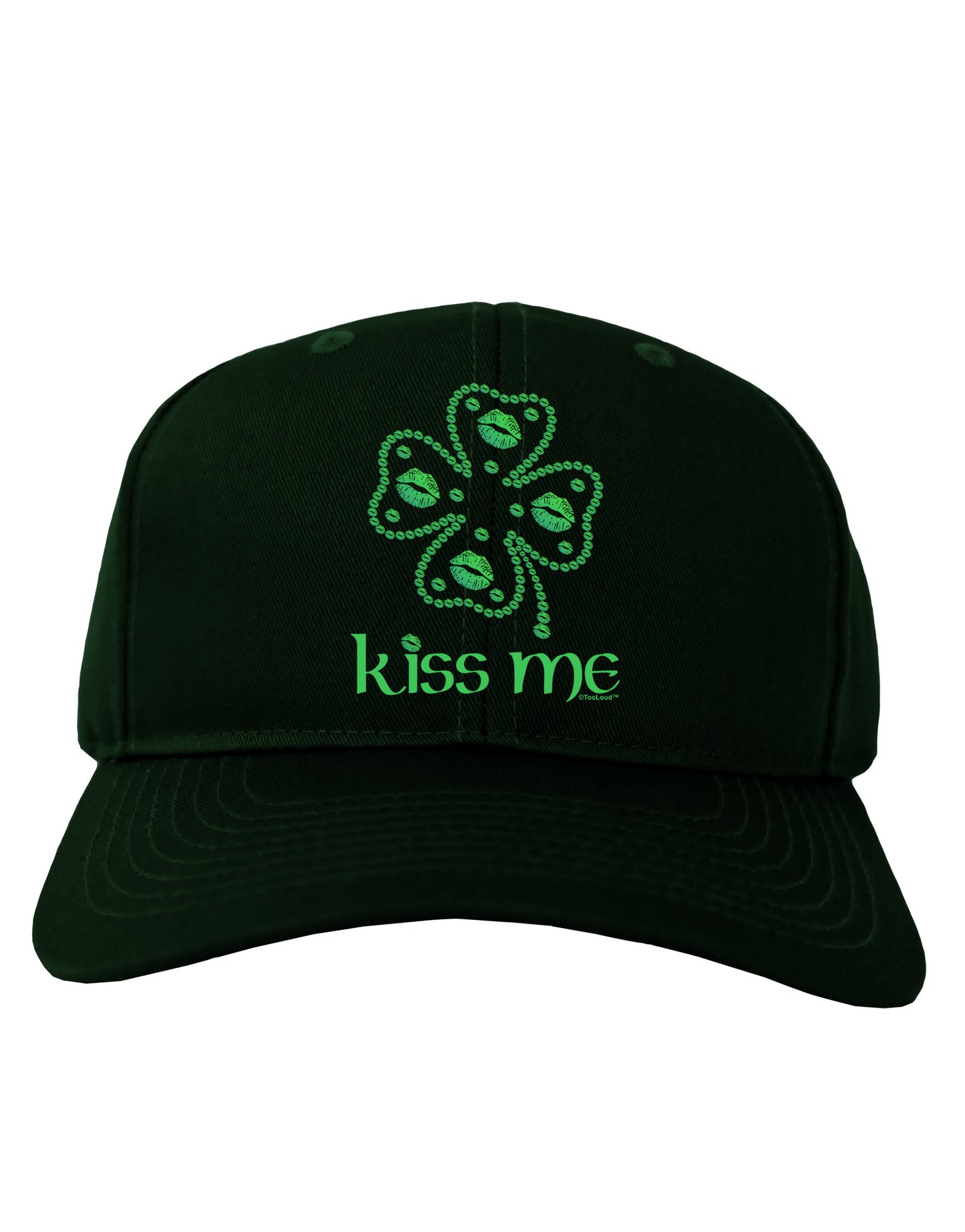 Kiss Me Clover Adult Dark Baseball Cap Hat-Baseball Cap-TooLoud-Hunter-Green-One Size-Davson Sales