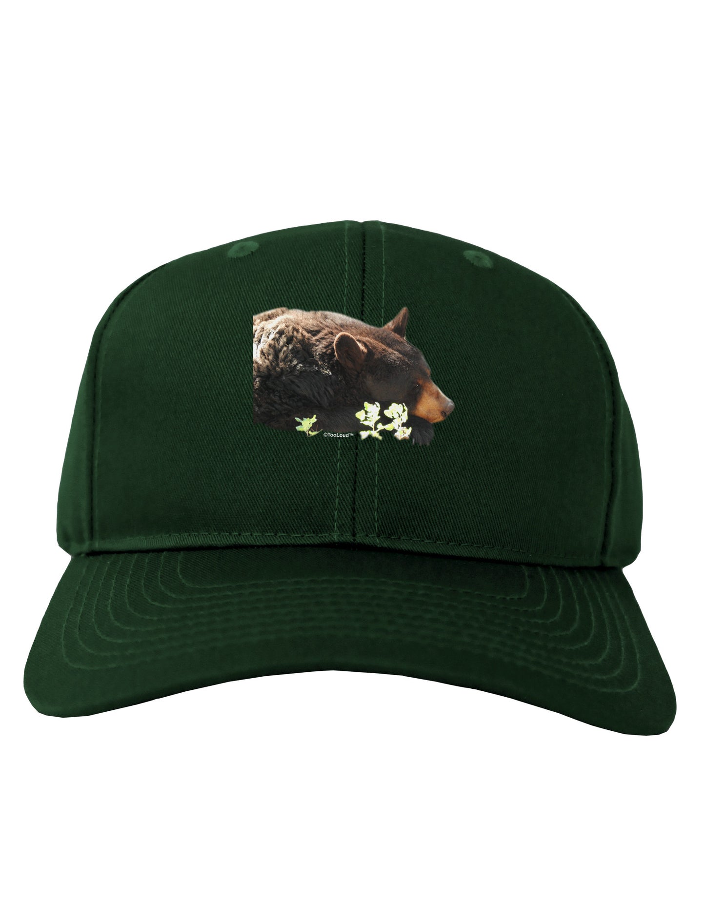 Laying Black Bear Cutout Adult Dark Baseball Cap Hat-Baseball Cap-TooLoud-Hunter-Green-One Size-Davson Sales
