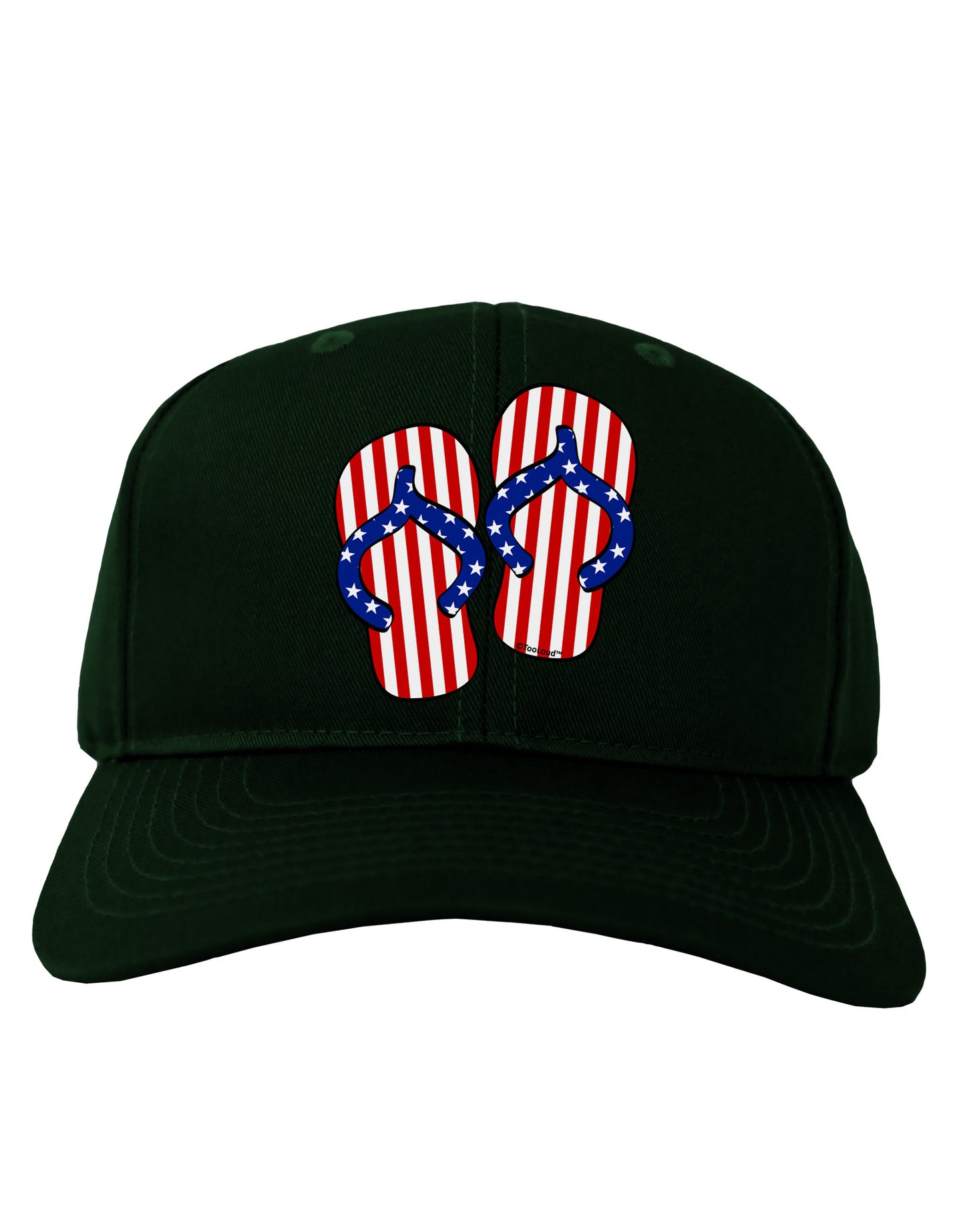 Stars and Stripes Flip Flops Adult Dark Baseball Cap Hat-Baseball Cap-TooLoud-Hunter-Green-One Size-Davson Sales