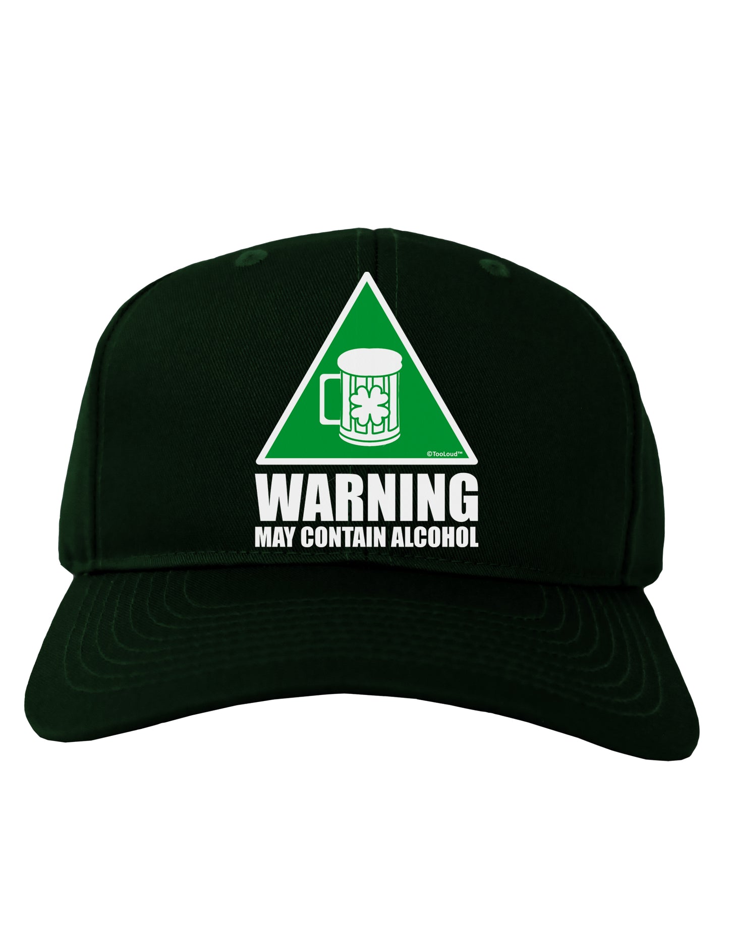 Warning May Contain Alcohol Adult Dark Baseball Cap Hat by TooLoud-Baseball Cap-TooLoud-Hunter-Green-One Size-Davson Sales