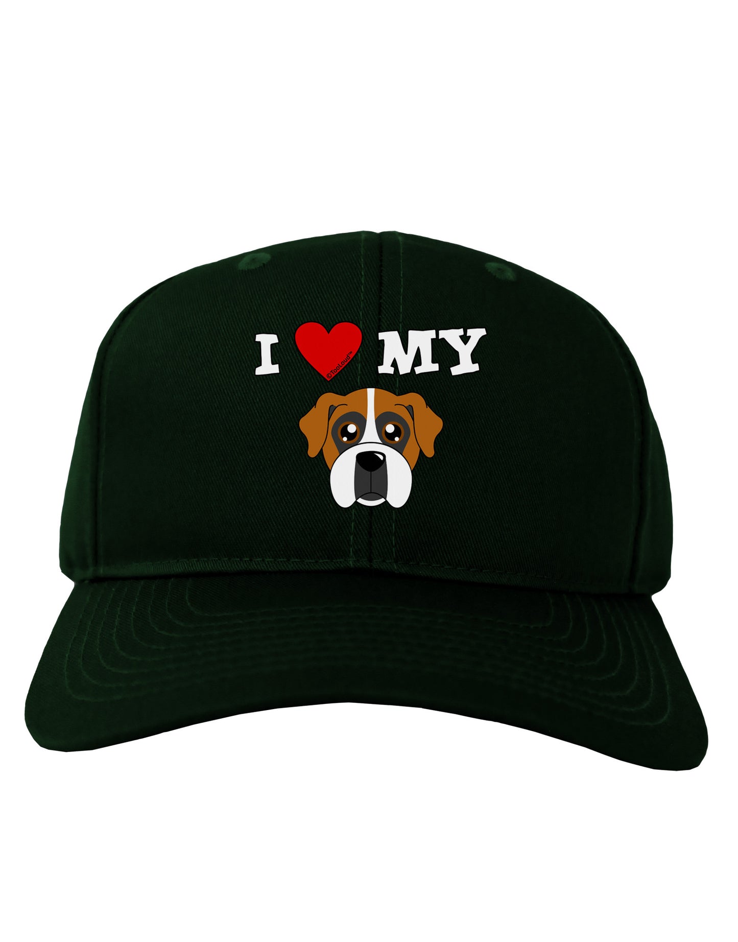 I Heart My - Cute Boxer Dog Adult Dark Baseball Cap Hat by TooLoud-Baseball Cap-TooLoud-Hunter-Green-One Size-Davson Sales