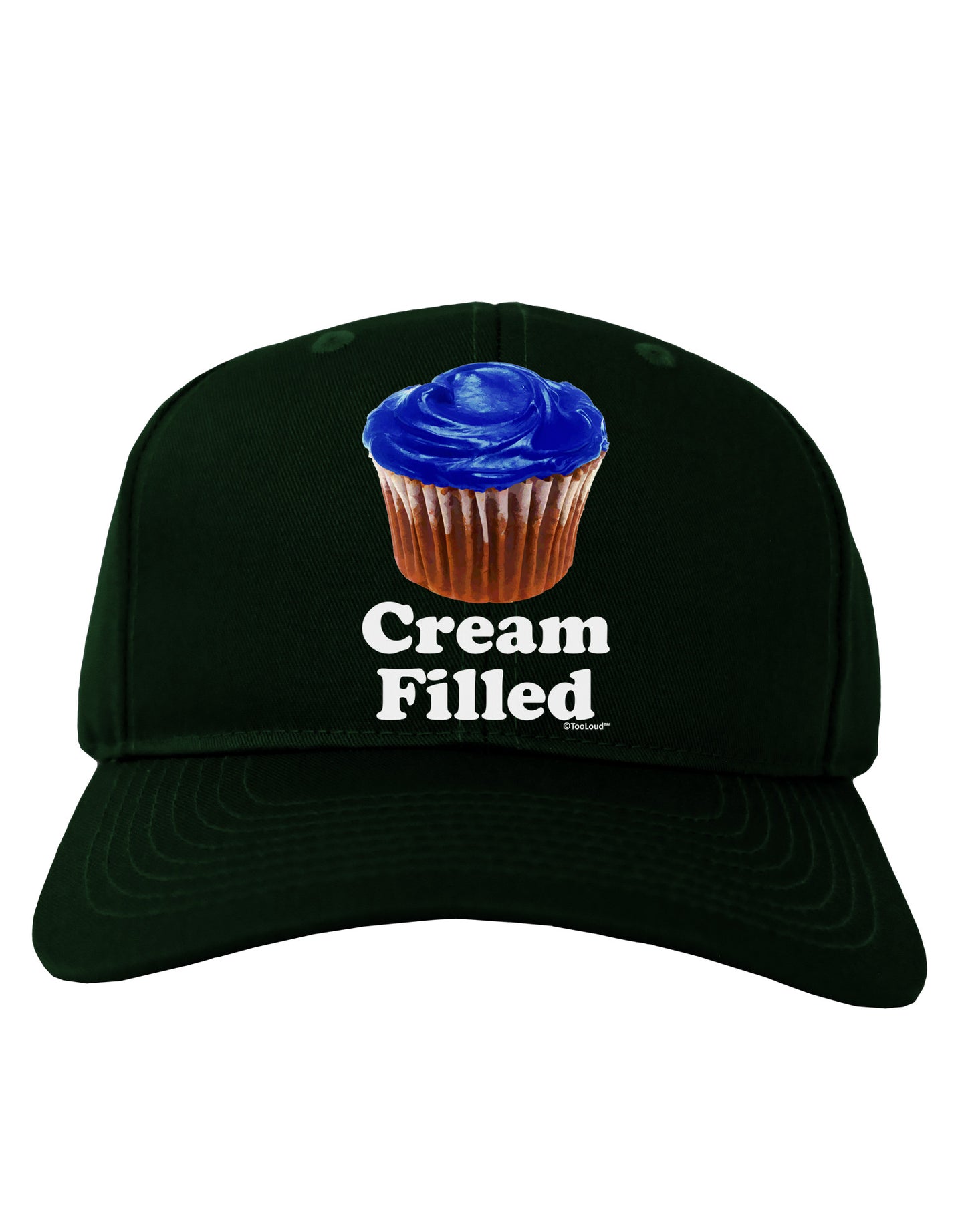 Cream Filled Blue Cupcake Design Adult Dark Baseball Cap Hat by TooLoud-Baseball Cap-TooLoud-Hunter-Green-One Size-Davson Sales