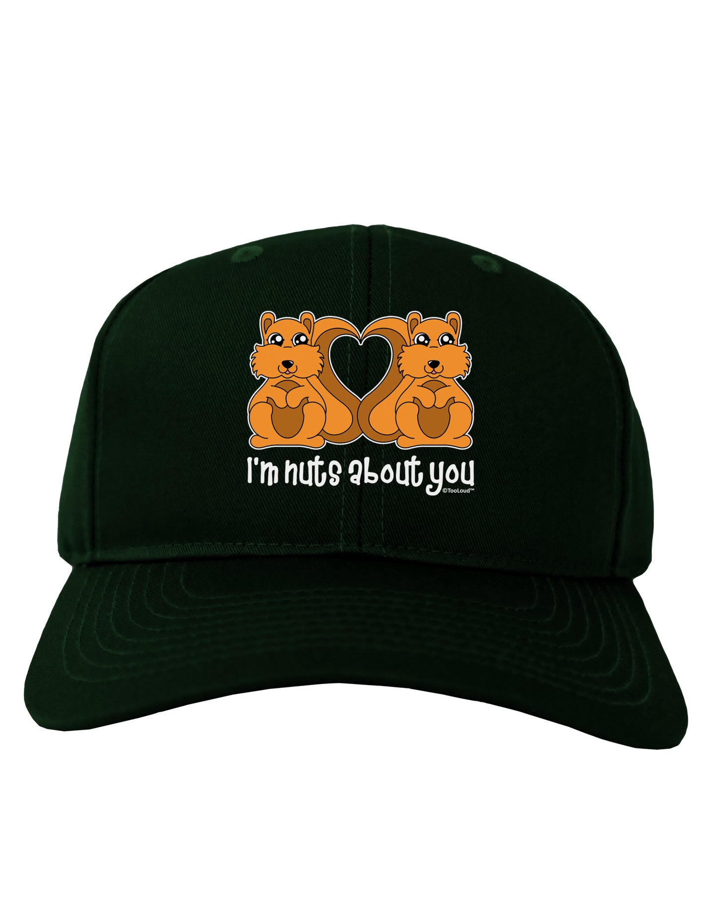 Cute Squirrels - I'm Nuts About You Adult Dark Baseball Cap Hat by TooLoud-Baseball Cap-TooLoud-Hunter-Green-One Size-Davson Sales