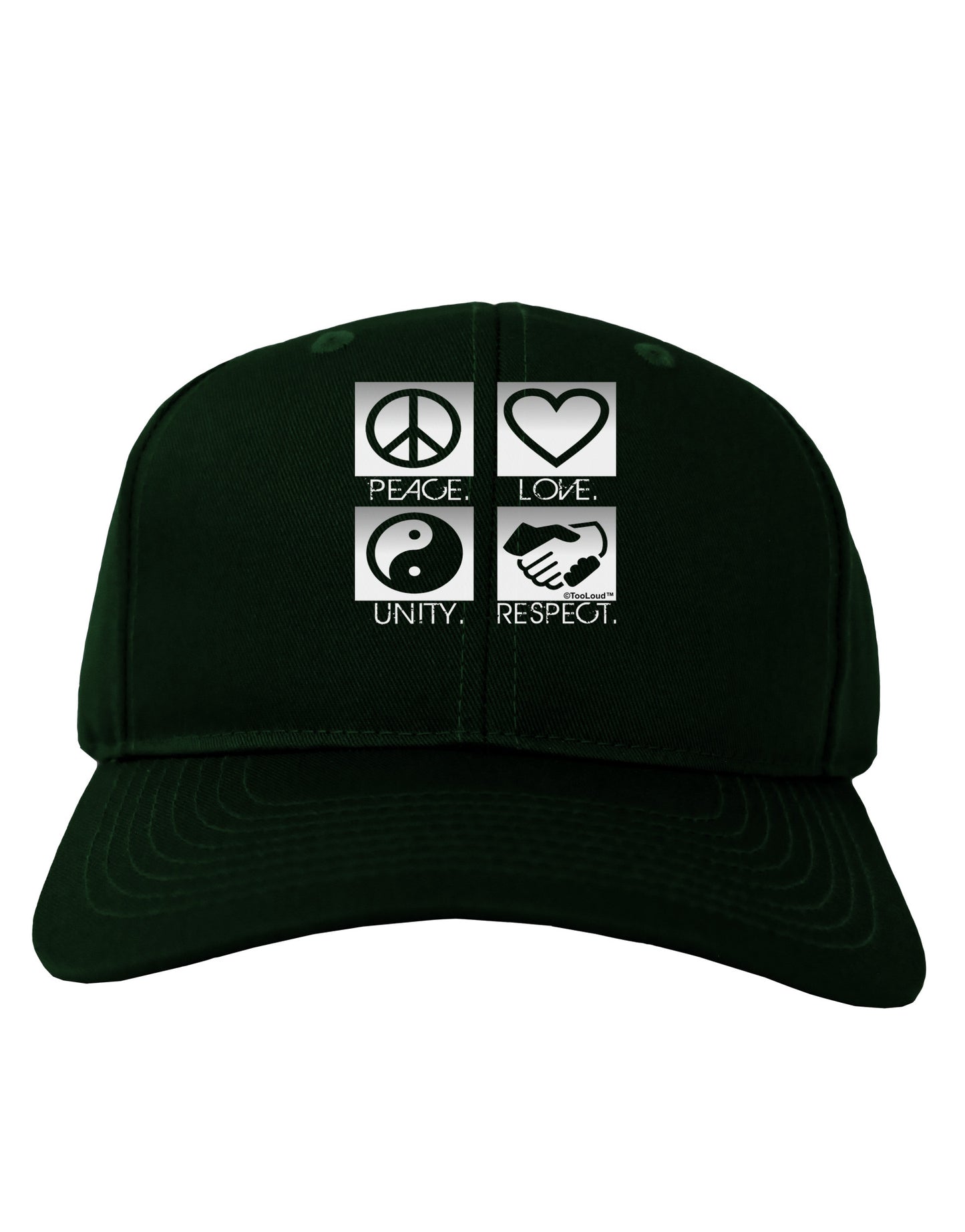PLUR Squares BnW Adult Dark Baseball Cap Hat-Baseball Cap-TooLoud-Hunter-Green-One Size-Davson Sales