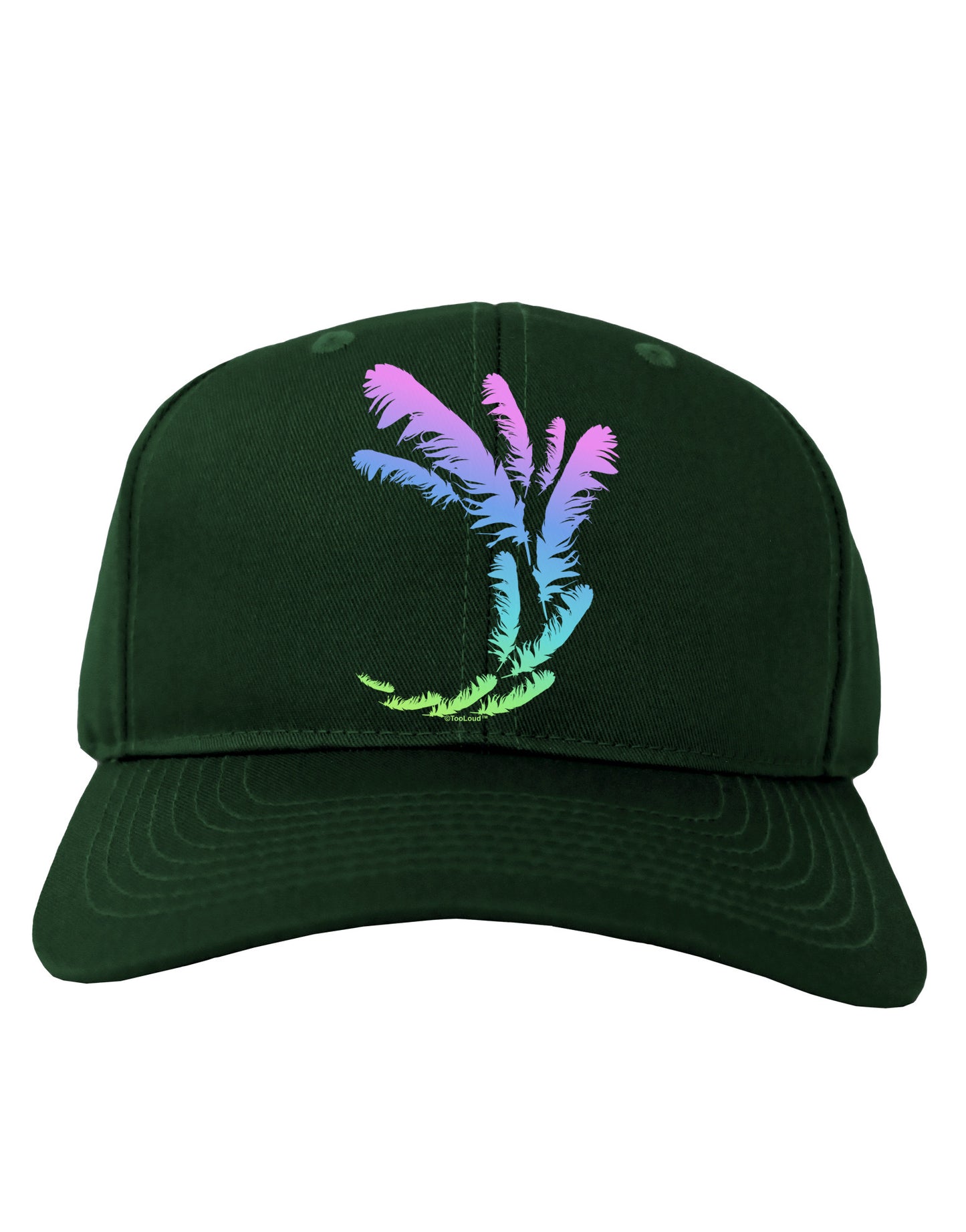 Tropical Feathers Adult Dark Baseball Cap Hat-Baseball Cap-TooLoud-Hunter-Green-One Size-Davson Sales