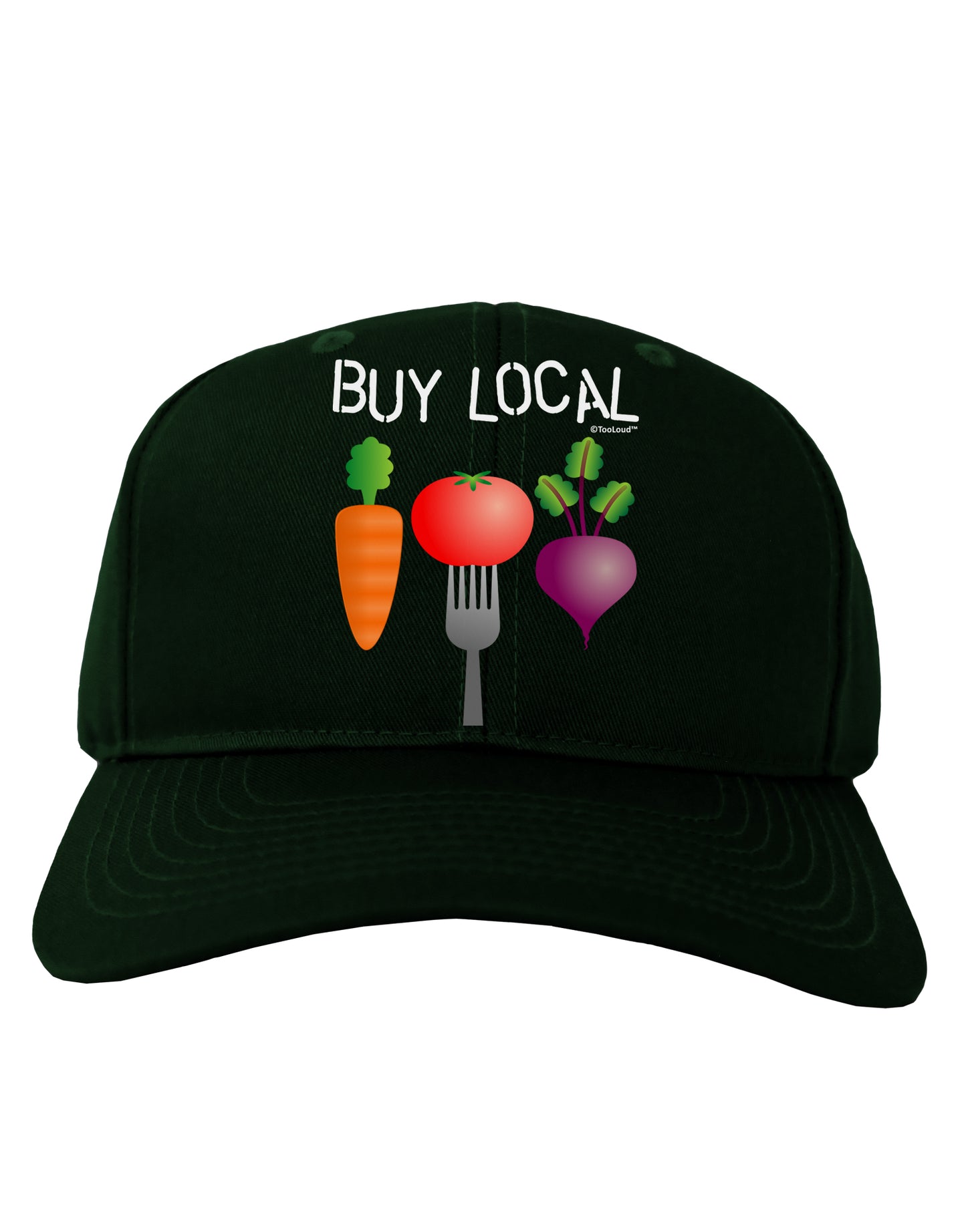 Buy Local - Vegetables Design Adult Dark Baseball Cap Hat-Baseball Cap-TooLoud-Hunter-Green-One Size-Davson Sales