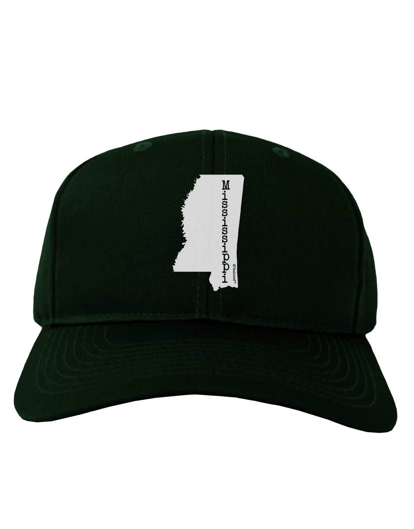 Mississippi - United States Shape Adult Dark Baseball Cap Hat-Baseball Cap-TooLoud-Hunter-Green-One Size-Davson Sales