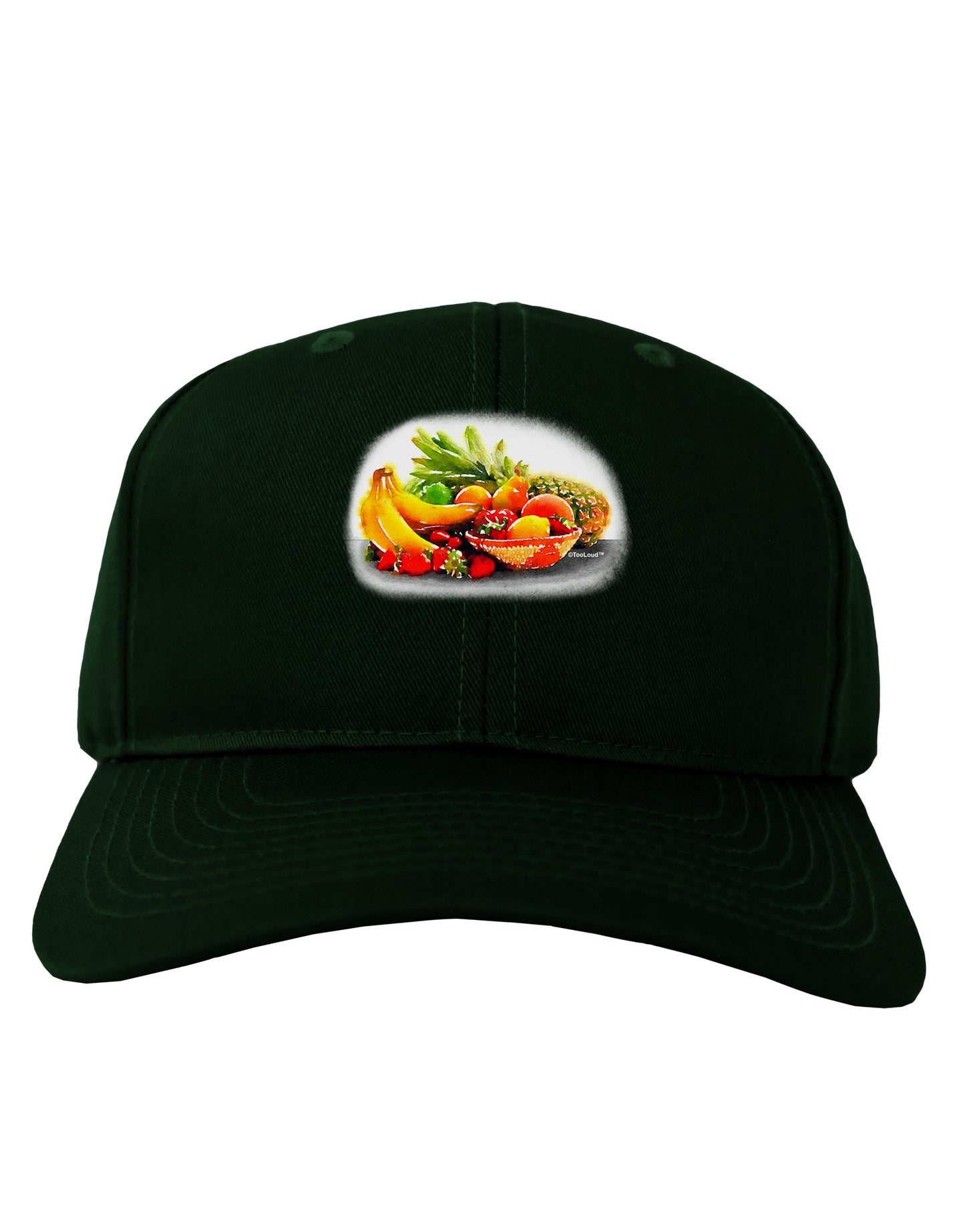 Watercolor Fruit Bowl 1 Adult Dark Baseball Cap Hat-Baseball Cap-TooLoud-Hunter-Green-One Size-Davson Sales