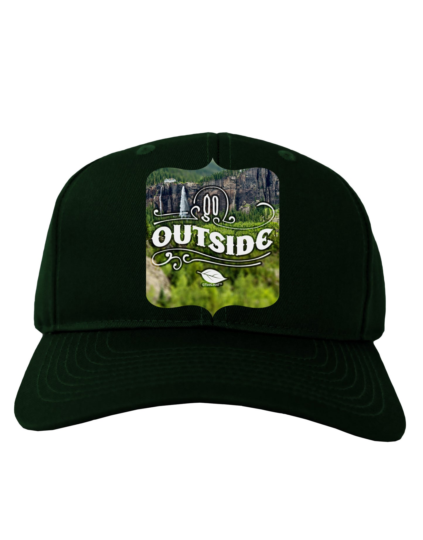 Go Outside - Beautiful Cliffs Adult Dark Baseball Cap Hat by-Baseball Cap-TooLoud-Hunter-Green-One Size-Davson Sales