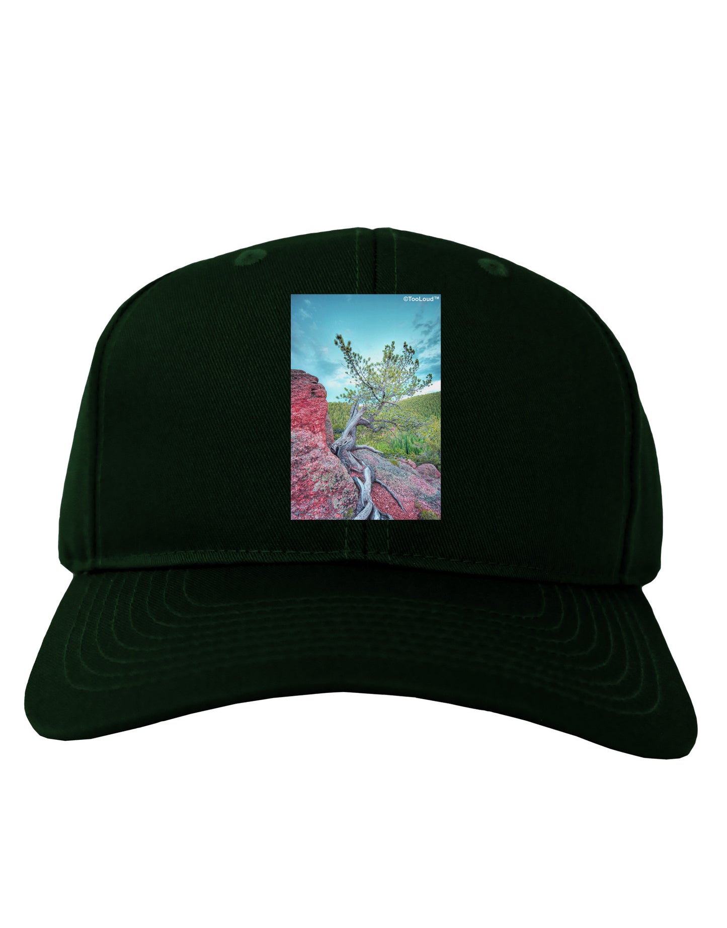 CO Cliffside Tree Adult Dark Baseball Cap Hat-Baseball Cap-TooLoud-Hunter-Green-One Size-Davson Sales