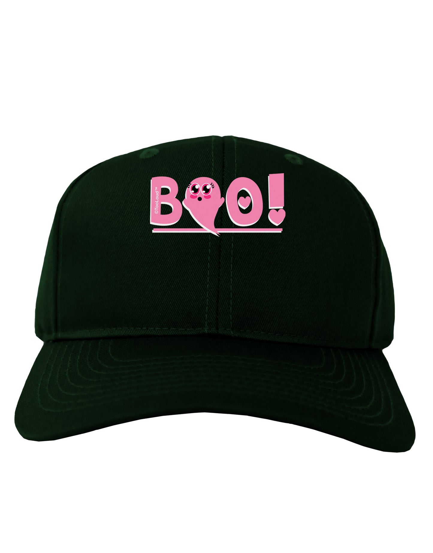 Cute Boo Text Pink Adult Dark Baseball Cap Hat-Baseball Cap-TooLoud-Hunter-Green-One Size-Davson Sales