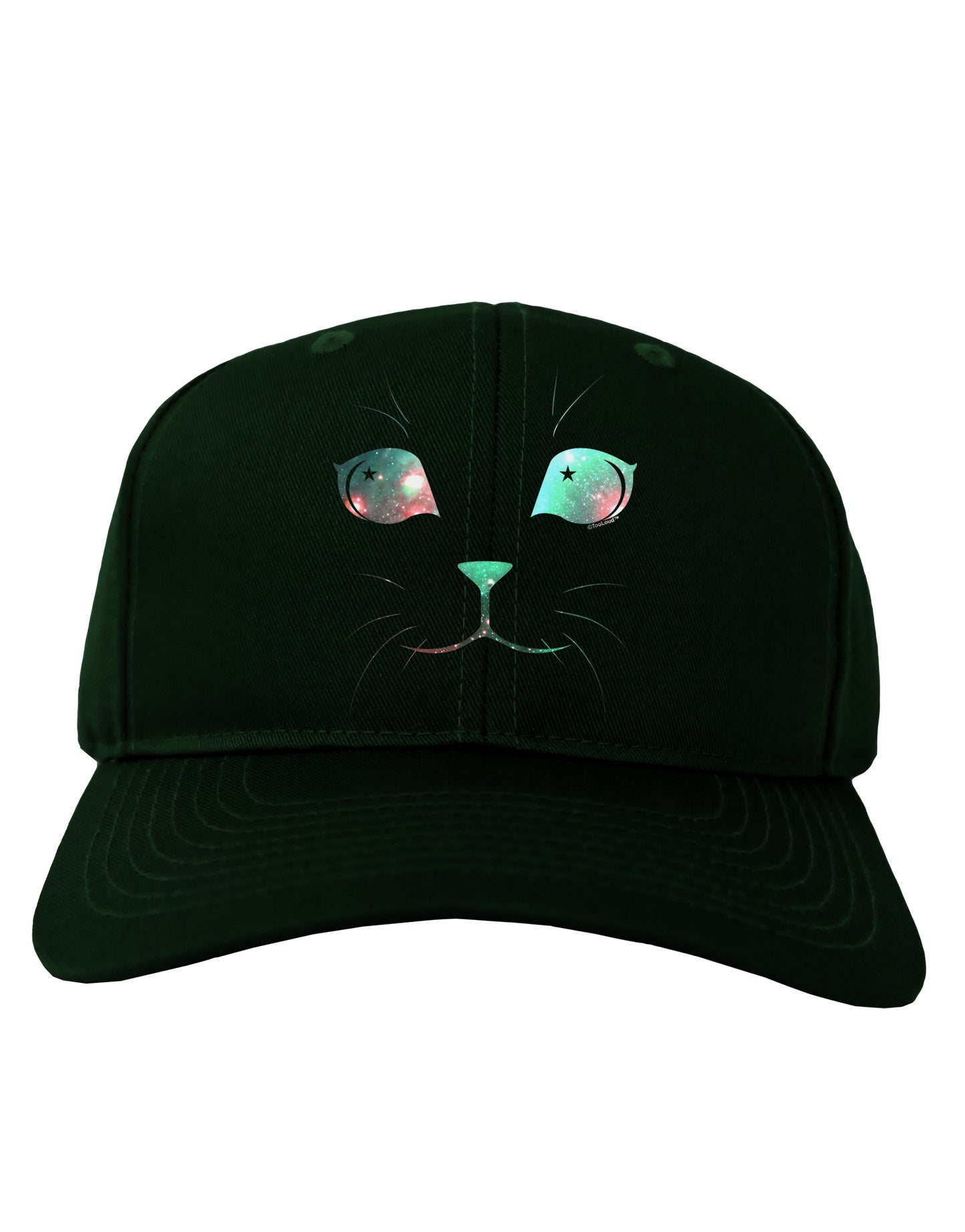 Adorable Space Cat Adult Dark Baseball Cap Hat by-Baseball Cap-TooLoud-Hunter-Green-One Size-Davson Sales