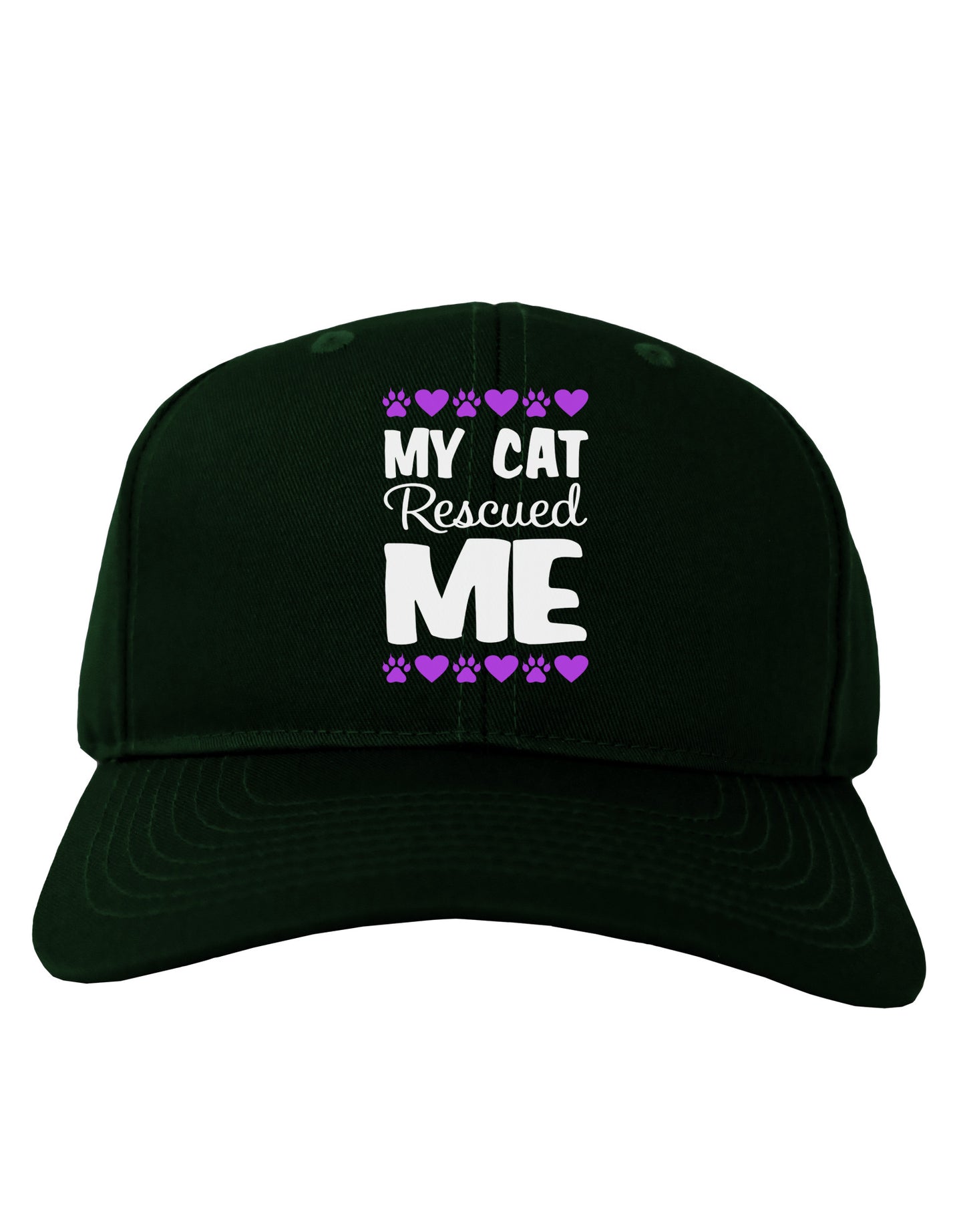 My Cat Rescued Me Adult Dark Baseball Cap Hat-Baseball Cap-TooLoud-Hunter-Green-One Size-Davson Sales
