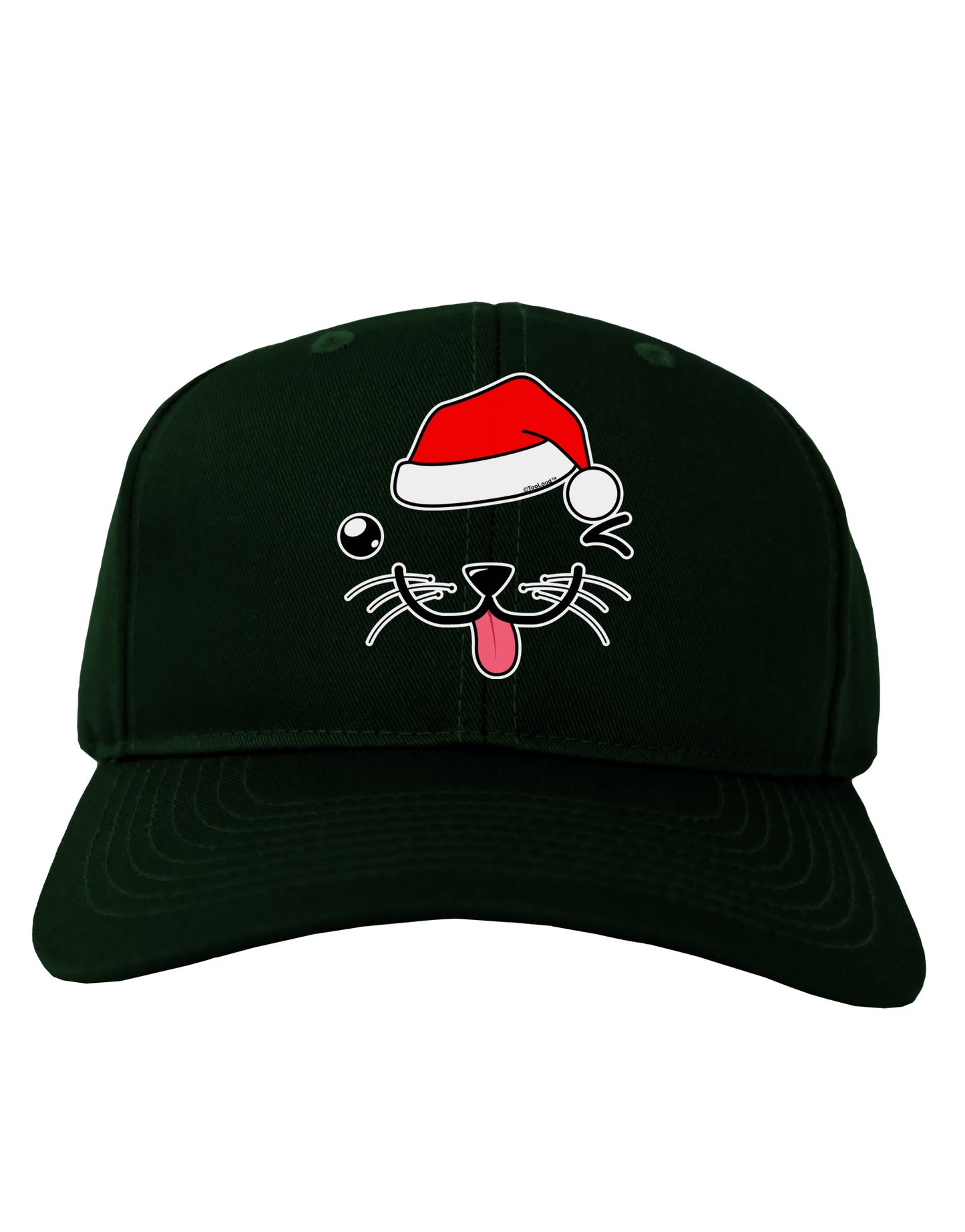 Kyu-T Face Puppino Santa Boy Dog Adult Dark Baseball Cap Hat-Baseball Cap-TooLoud-Hunter-Green-One Size-Davson Sales