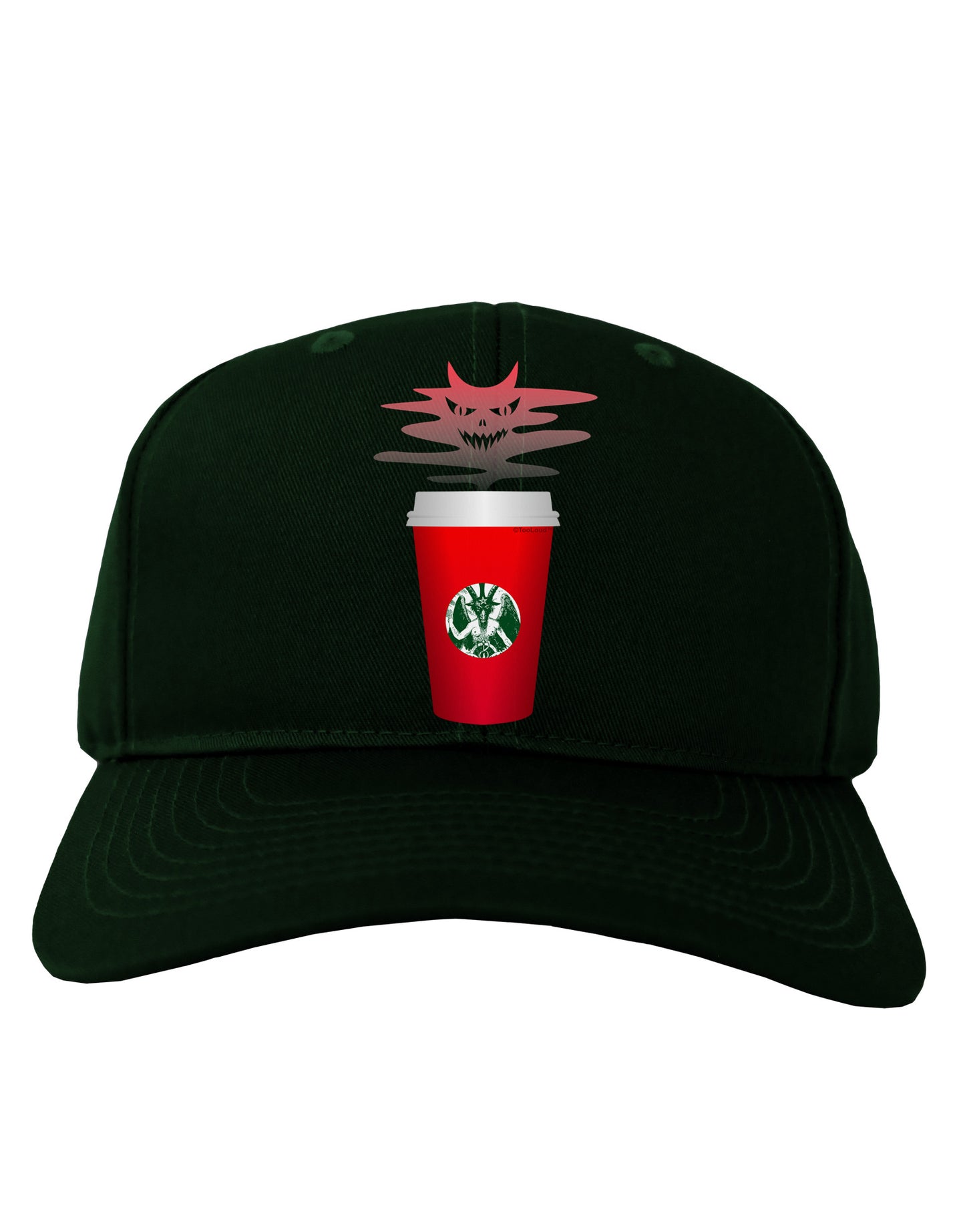 Red Cup Satan Coffee Adult Dark Baseball Cap Hat by-Baseball Cap-TooLoud-Hunter-Green-One Size-Davson Sales