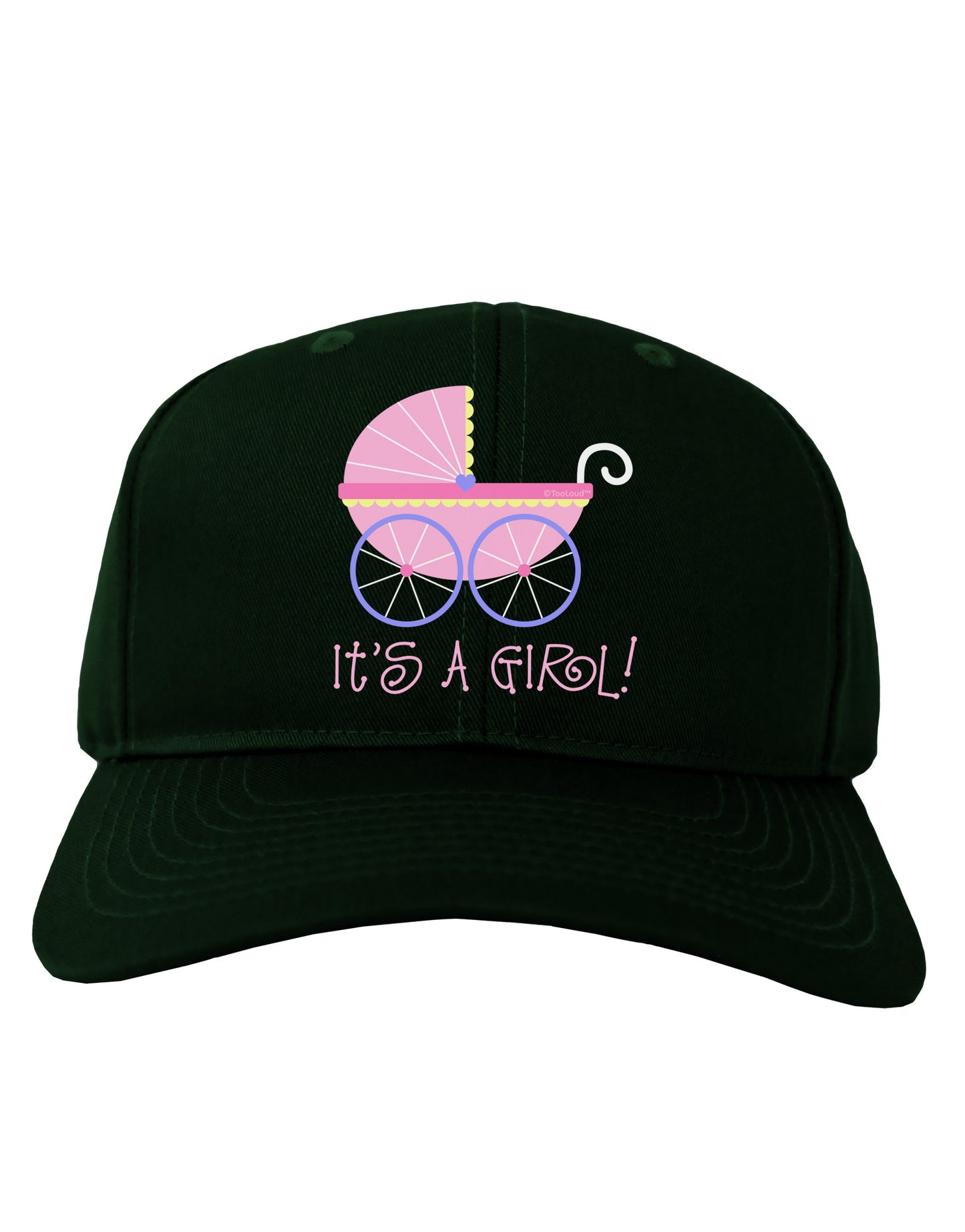 It's a Girl - Baby Carriage Adult Dark Baseball Cap Hat-Baseball Cap-TooLoud-Hunter-Green-One Size-Davson Sales