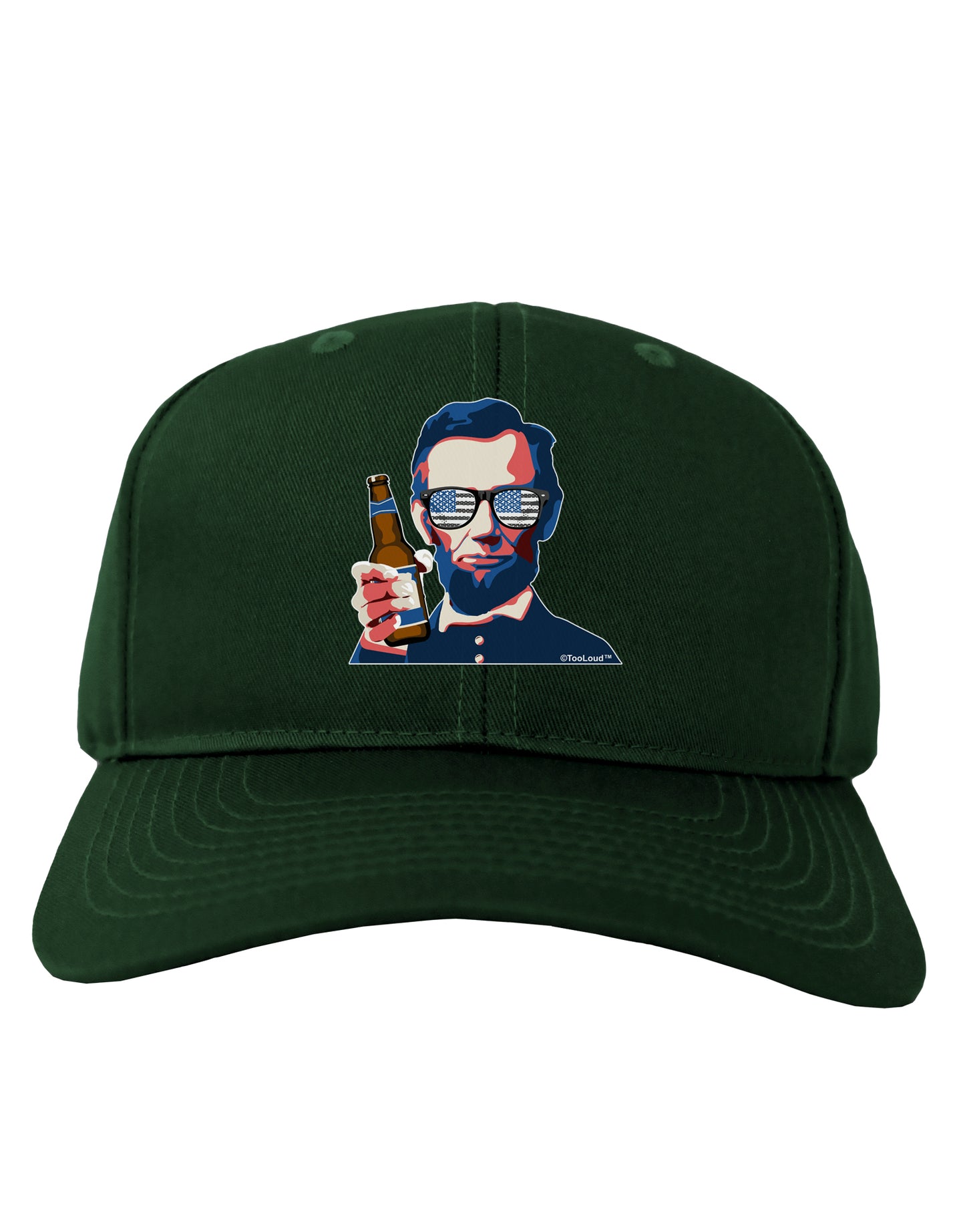 Abraham Drinkoln Adult Dark Baseball Cap Hat-Baseball Cap-TooLoud-Hunter-Green-One Size-Davson Sales