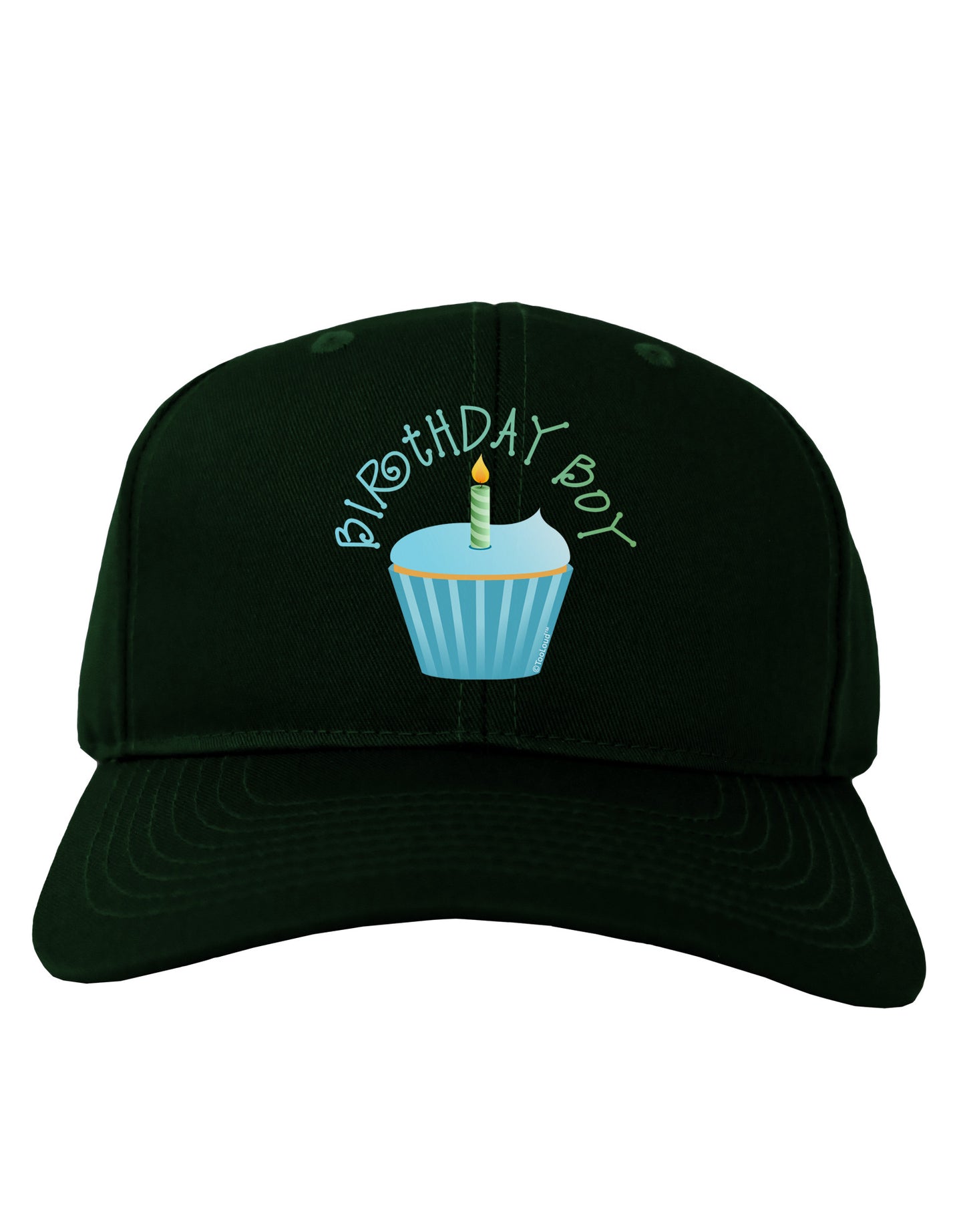 Birthday Boy - Candle Cupcake Adult Dark Baseball Cap Hat by TooLoud-Baseball Cap-TooLoud-Hunter-Green-One Size-Davson Sales