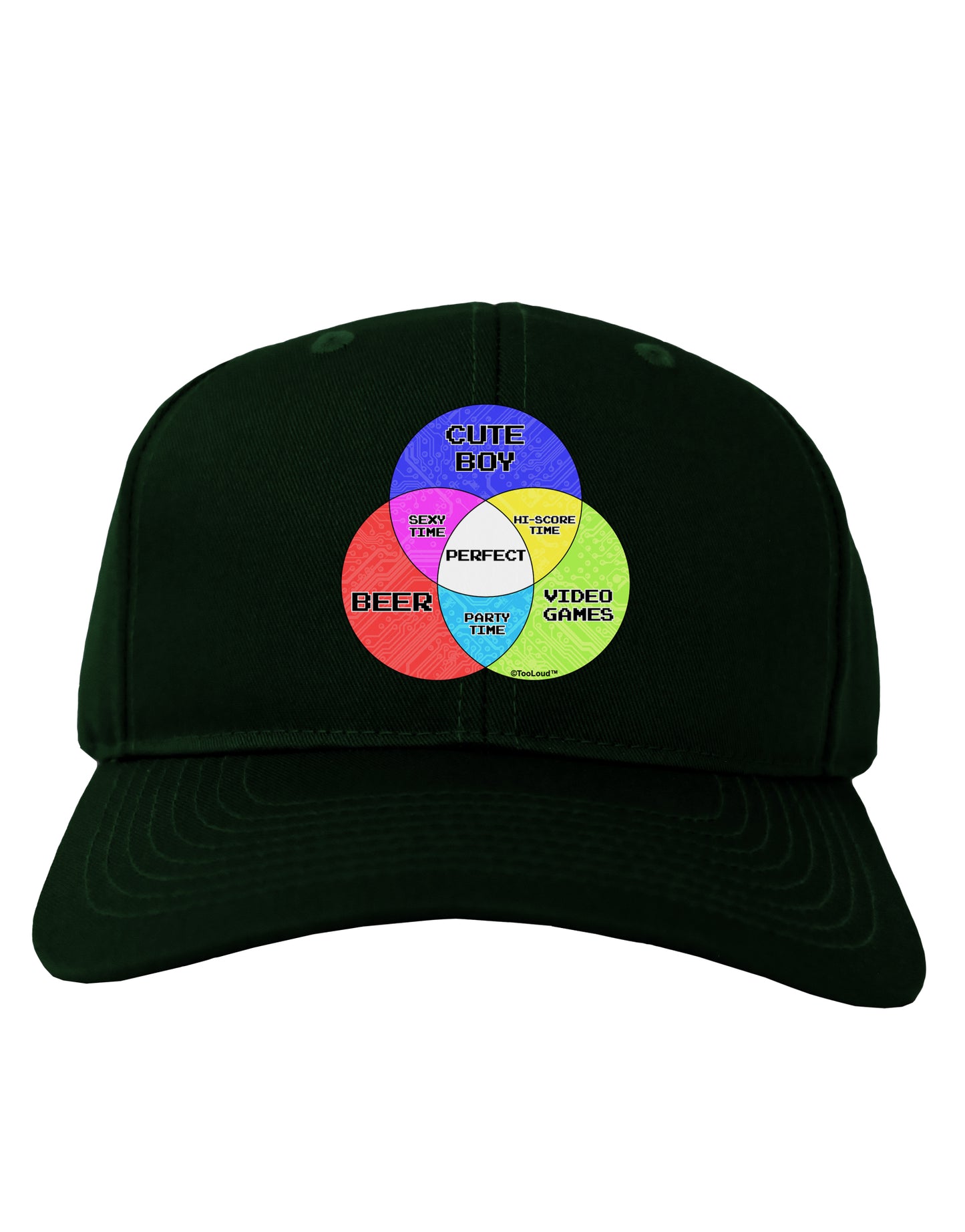 Beer Boy and Games Diagram Adult Dark Baseball Cap Hat-Baseball Cap-TooLoud-Hunter-Green-One Size-Davson Sales
