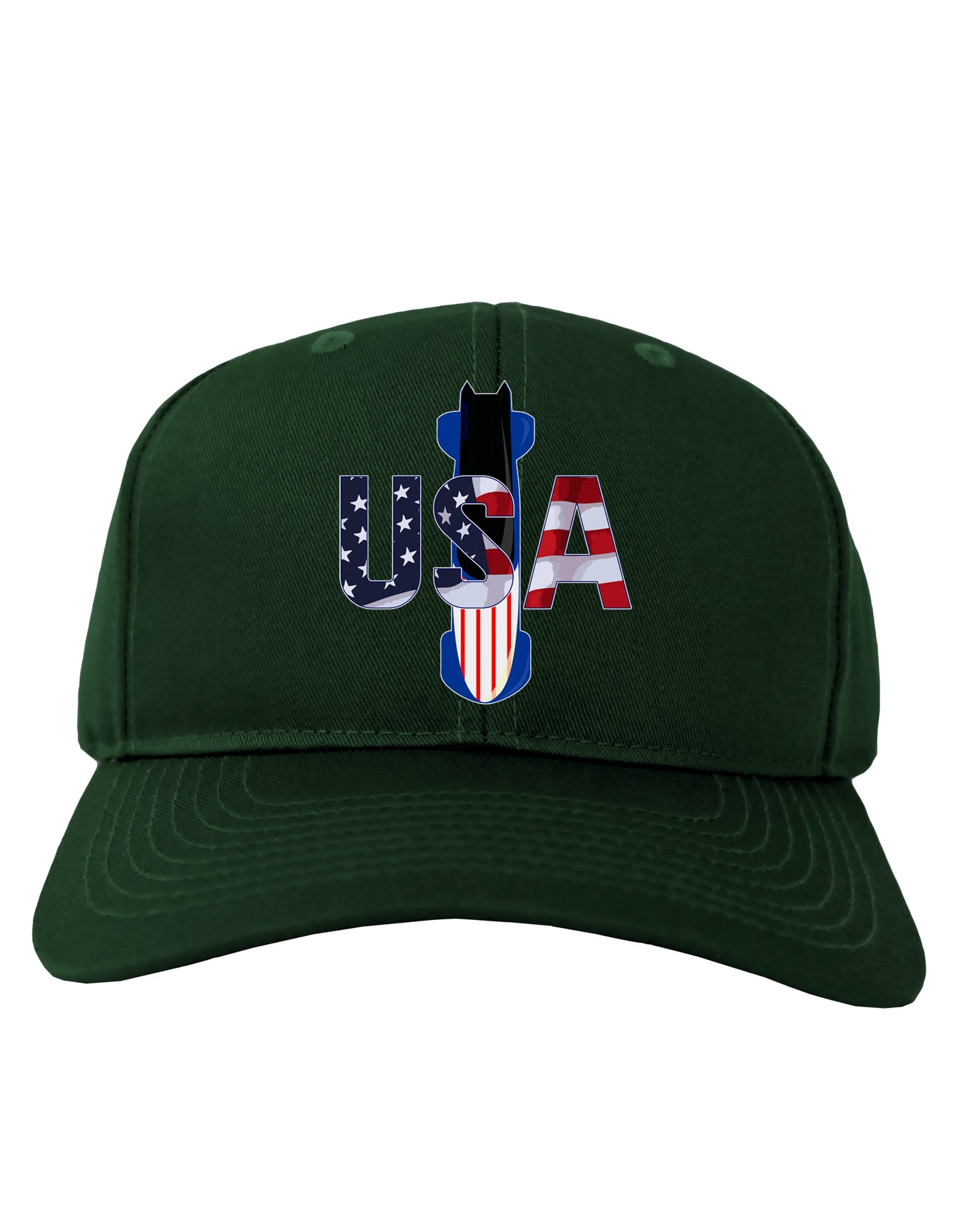 USA Bobsled Adult Dark Baseball Cap Hat by TooLoud-Baseball Cap-TooLoud-Hunter-Green-One Size-Davson Sales