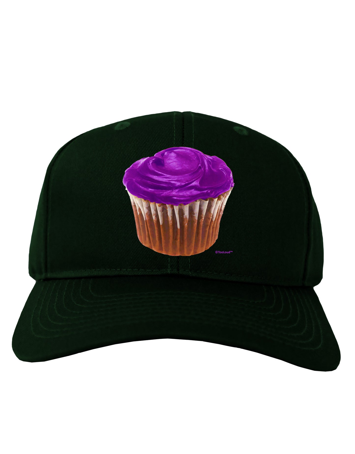 Giant Bright Purple Cupcake Adult Dark Baseball Cap Hat by TooLoud-Baseball Cap-TooLoud-Hunter-Green-One Size-Davson Sales