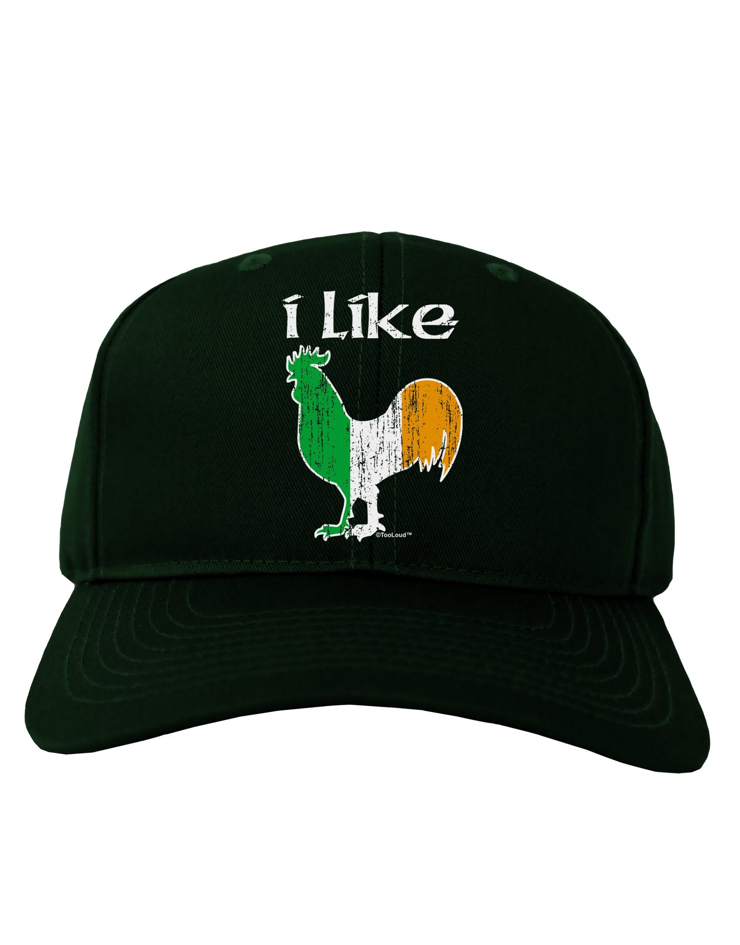I Like Irish Rooster Silhouette Adult Dark Baseball Cap Hat by TooLoud-Baseball Cap-TooLoud-Hunter-Green-One Size-Davson Sales
