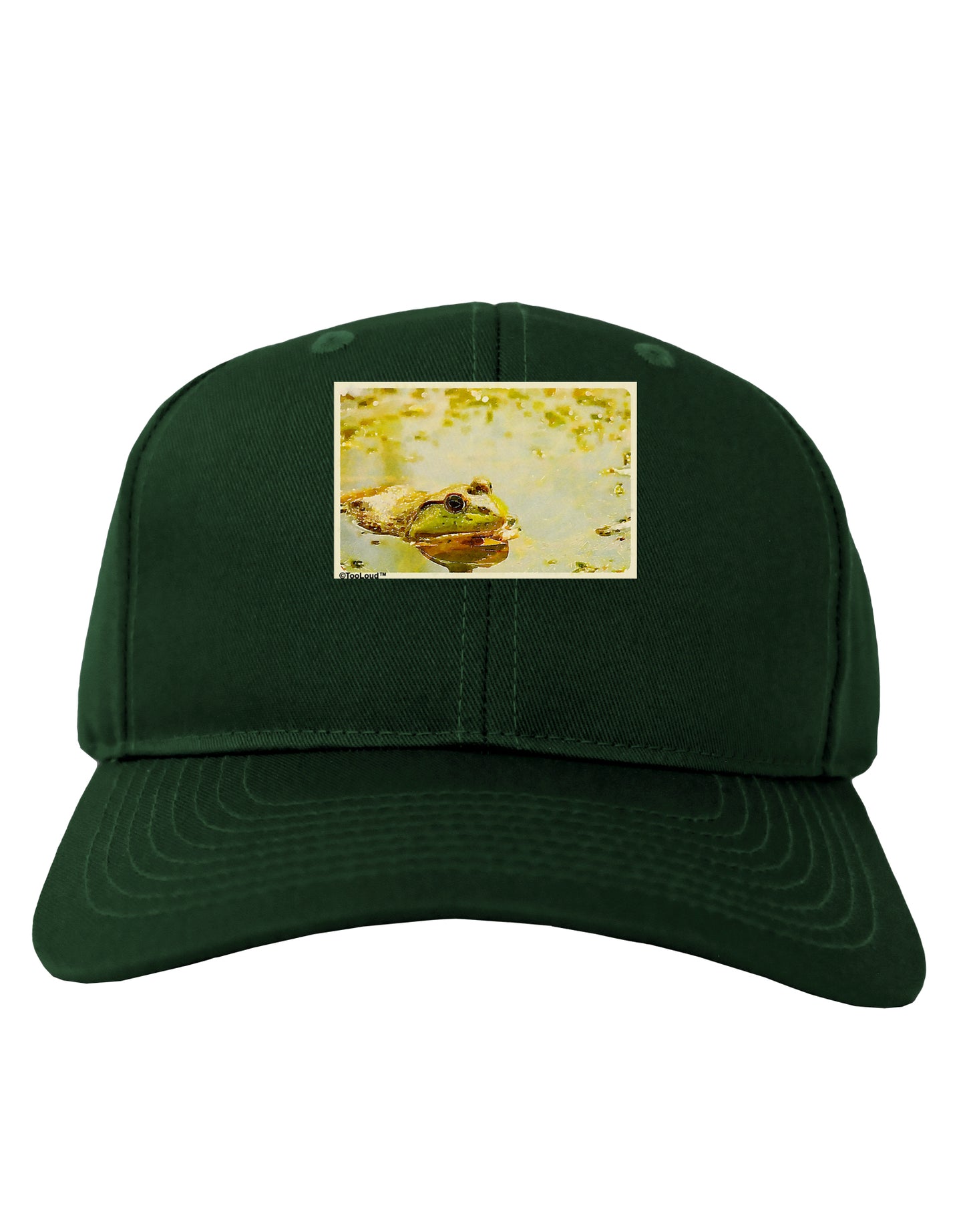 Bullfrog In Watercolor Adult Dark Baseball Cap Hat by TooLoud-Baseball Cap-TooLoud-Hunter-Green-One Size-Davson Sales