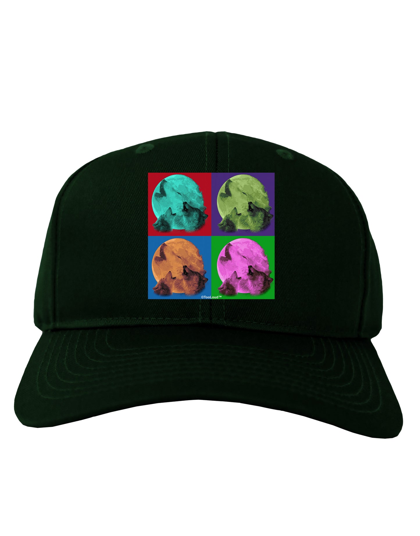 Three Wolves Howling - Pop-Art #1 Adult Dark Baseball Cap Hat by TooLoud-Baseball Cap-TooLoud-Hunter-Green-One Size-Davson Sales