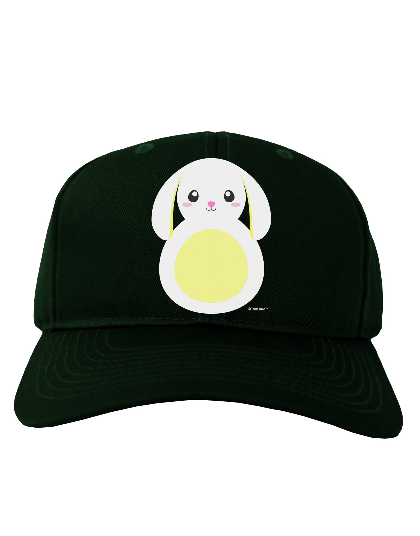 Cute Bunny with Floppy Ears - Yellow Adult Dark Baseball Cap Hat by TooLoud-Baseball Cap-TooLoud-Hunter-Green-One Size-Davson Sales