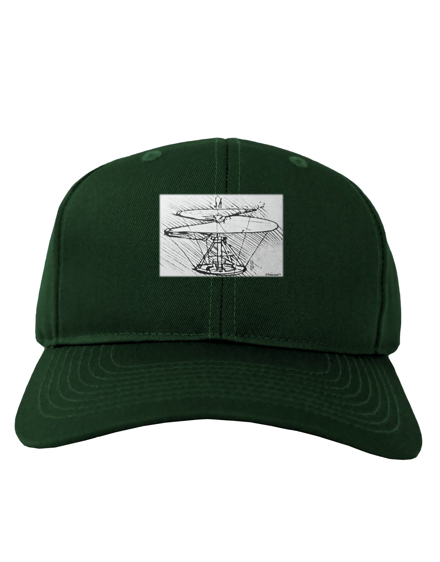 Helicopter Sketch Adult Dark Baseball Cap Hat-Baseball Cap-TooLoud-Hunter-Green-One Size-Davson Sales