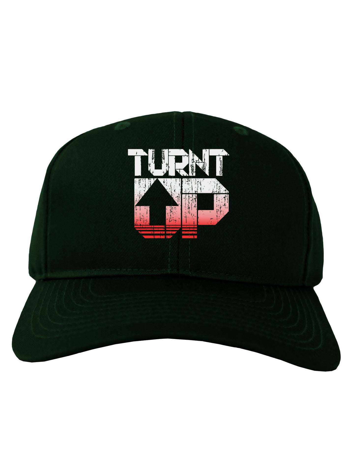 TooLoud Turnt Up Distressed Adult Dark Baseball Cap Hat-Baseball Cap-TooLoud-Hunter-Green-One Size-Davson Sales