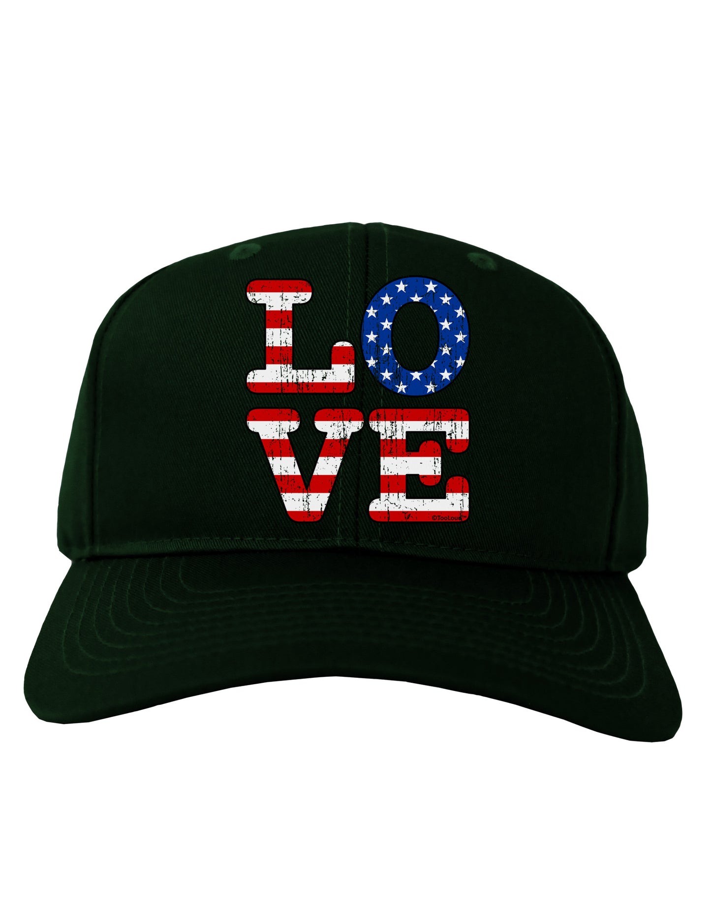 American Love Design - Distressed Adult Dark Baseball Cap Hat by TooLoud-Baseball Cap-TooLoud-Hunter-Green-One Size-Davson Sales