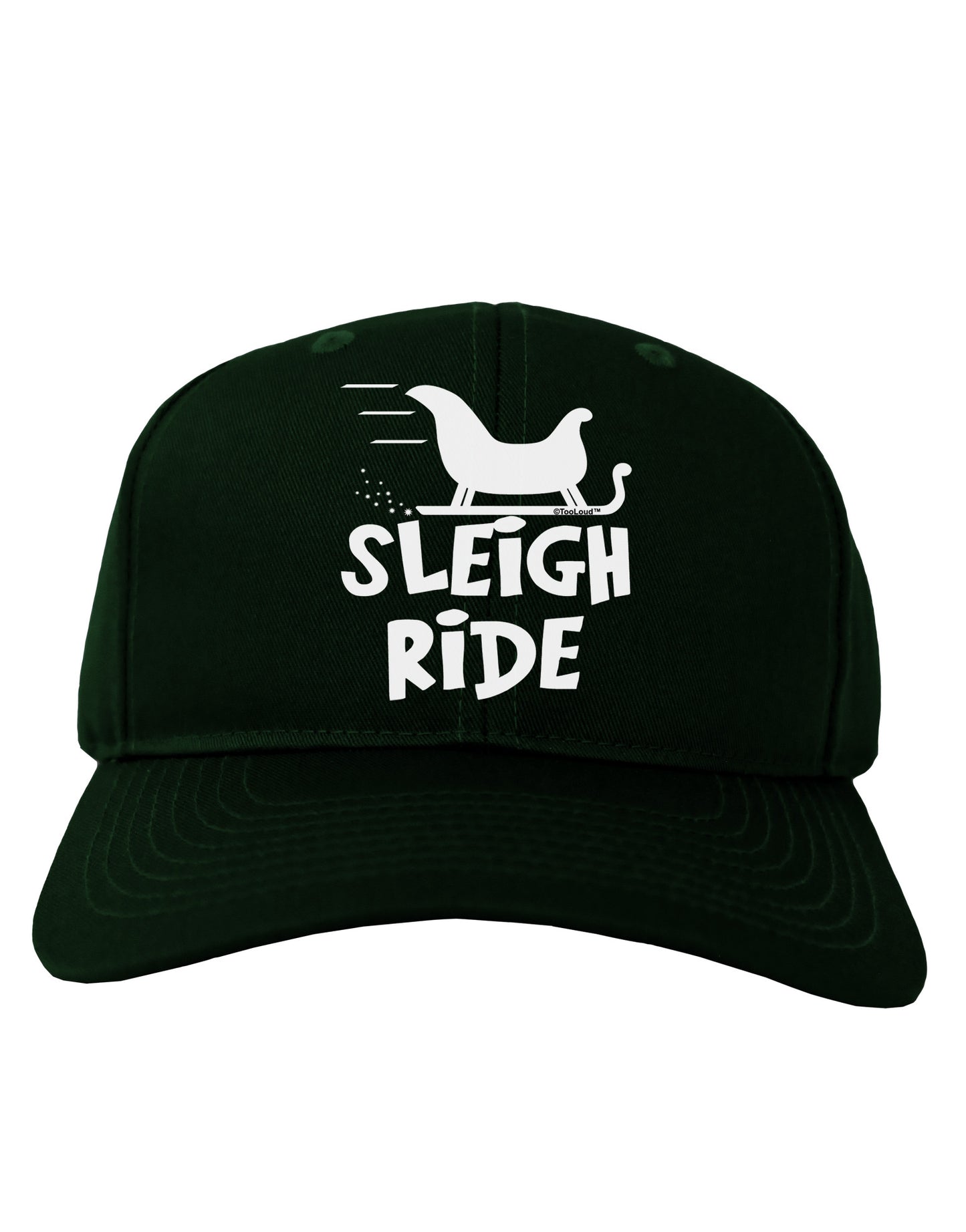 Sleigh Ride BnW Adult Dark Baseball Cap Hat-Baseball Cap-TooLoud-Hunter-Green-One Size-Davson Sales